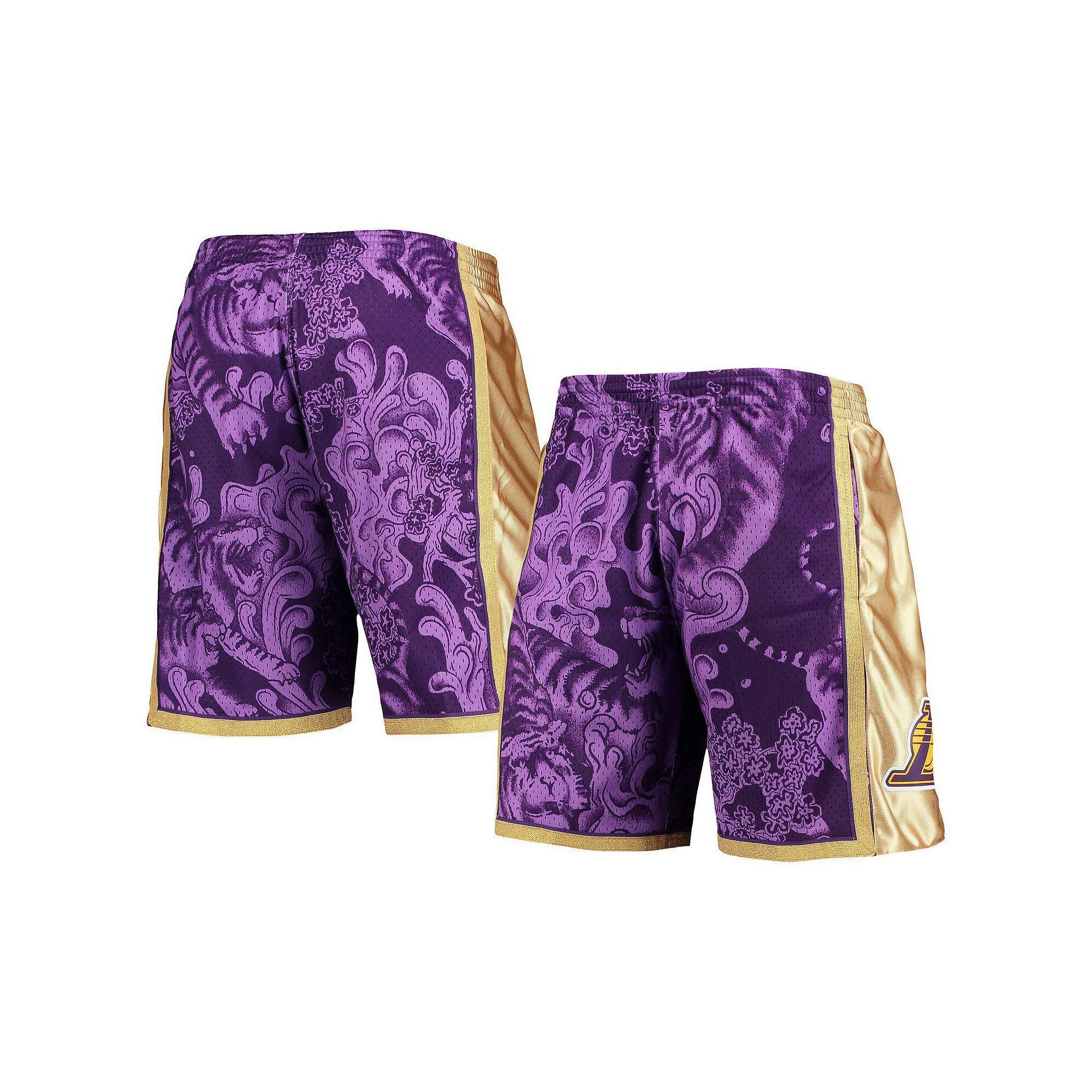 Men's Mitchell & Ness Purple Los Angeles Lakers Hardwood Classics Lunar New Year Swingman Shorts, Size: 2XL Product Image