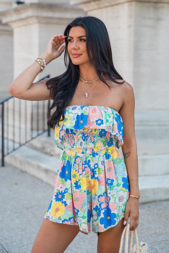 Made For Sun Floral Woven Romper SALE Product Image