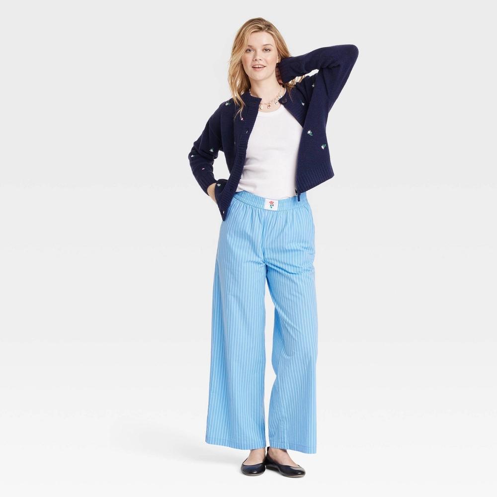 Womens Button-Front Cardigan - Universal Thread Navy Blue Floral M: Recycled Polyester Blend, Long Sleeve, Crew Neck Product Image