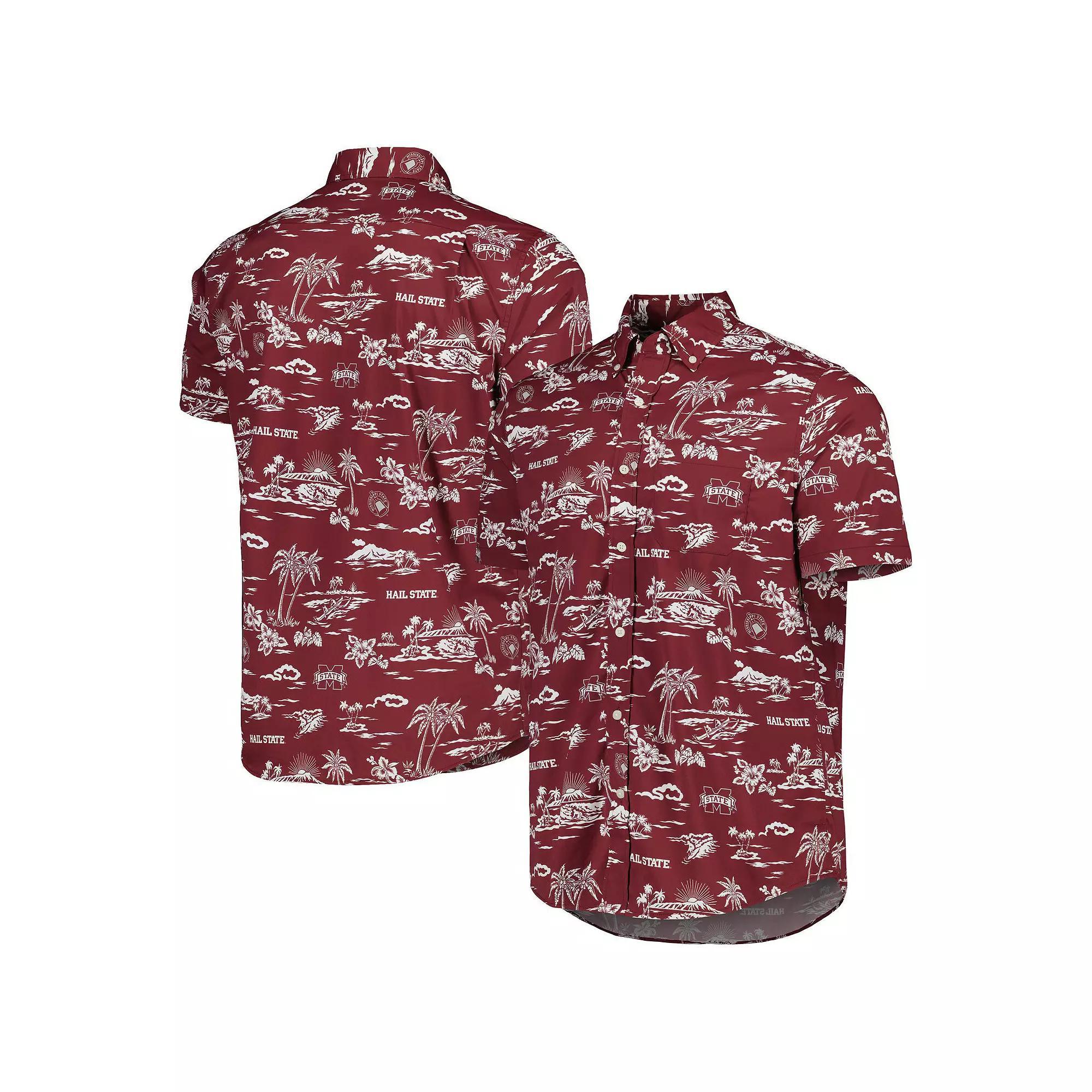 Men's Reyn Spooner Maroon Mississippi State Bulldogs Performance Button-Down Shirt, Size: Large, Mst Red Product Image