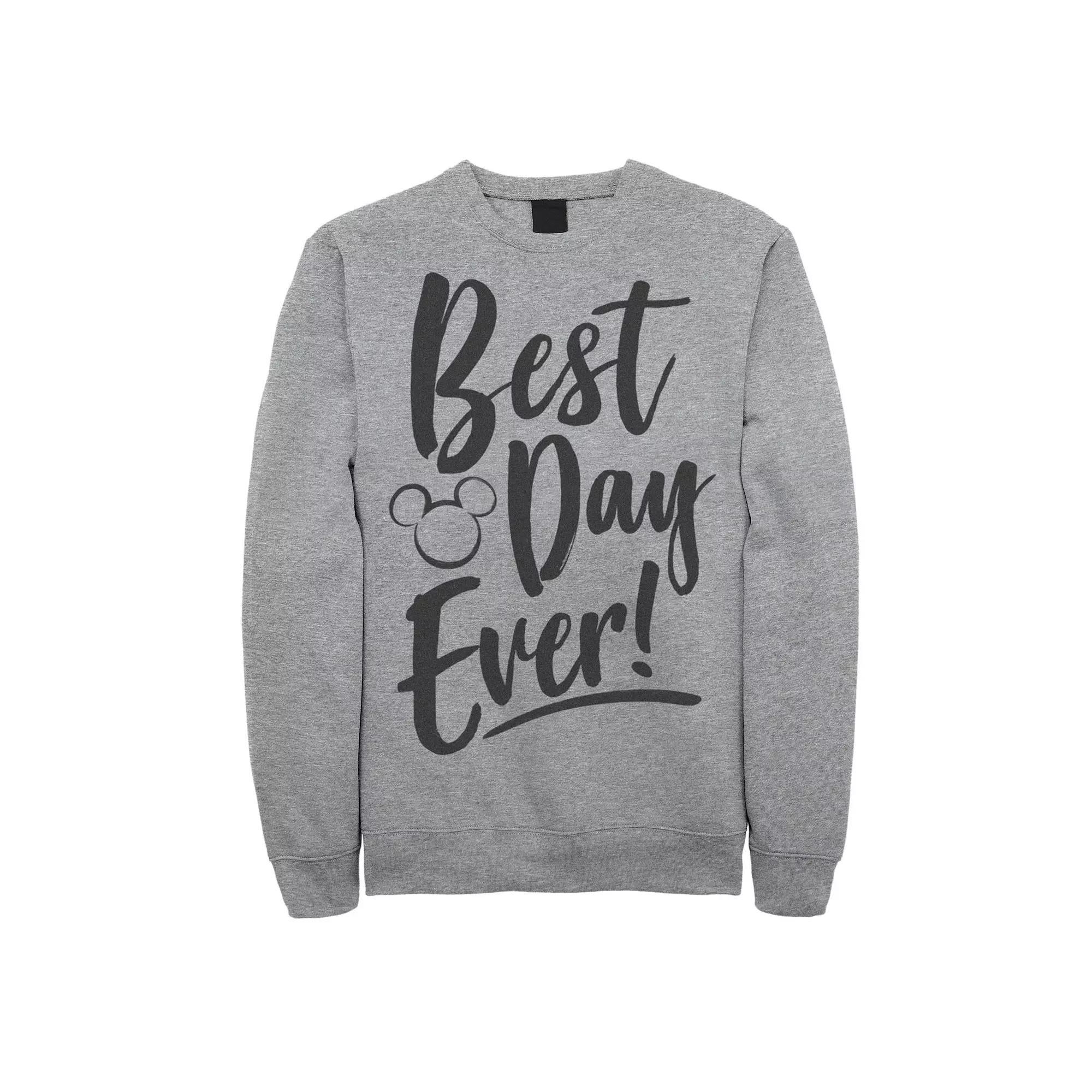 Disney's Men's Park Best Day Ever Sweatshirt, Size: Large, Athletic Grey Product Image