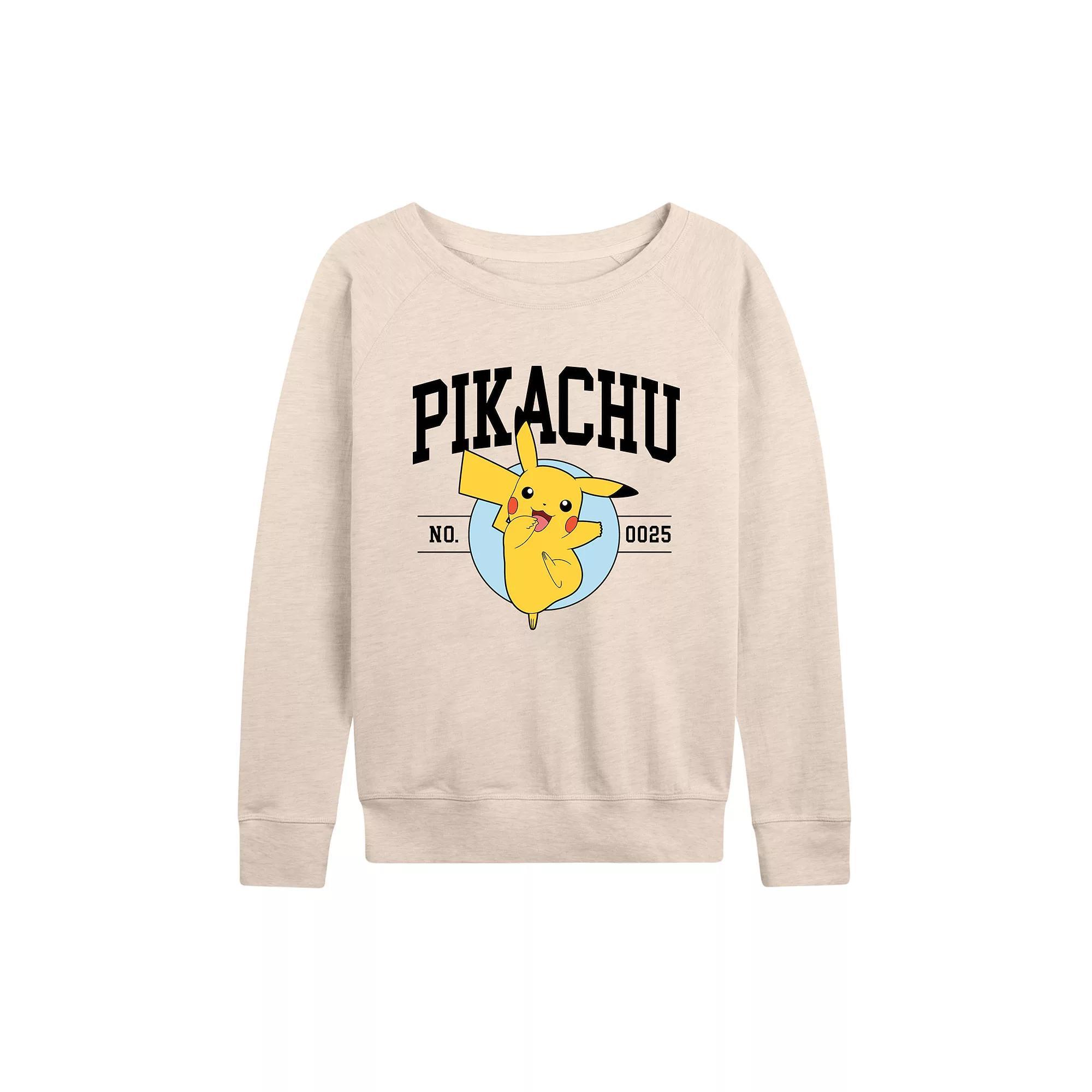 Womens Pokemon Pikachu Collegiate French Terry Long Sleeve Tee Product Image