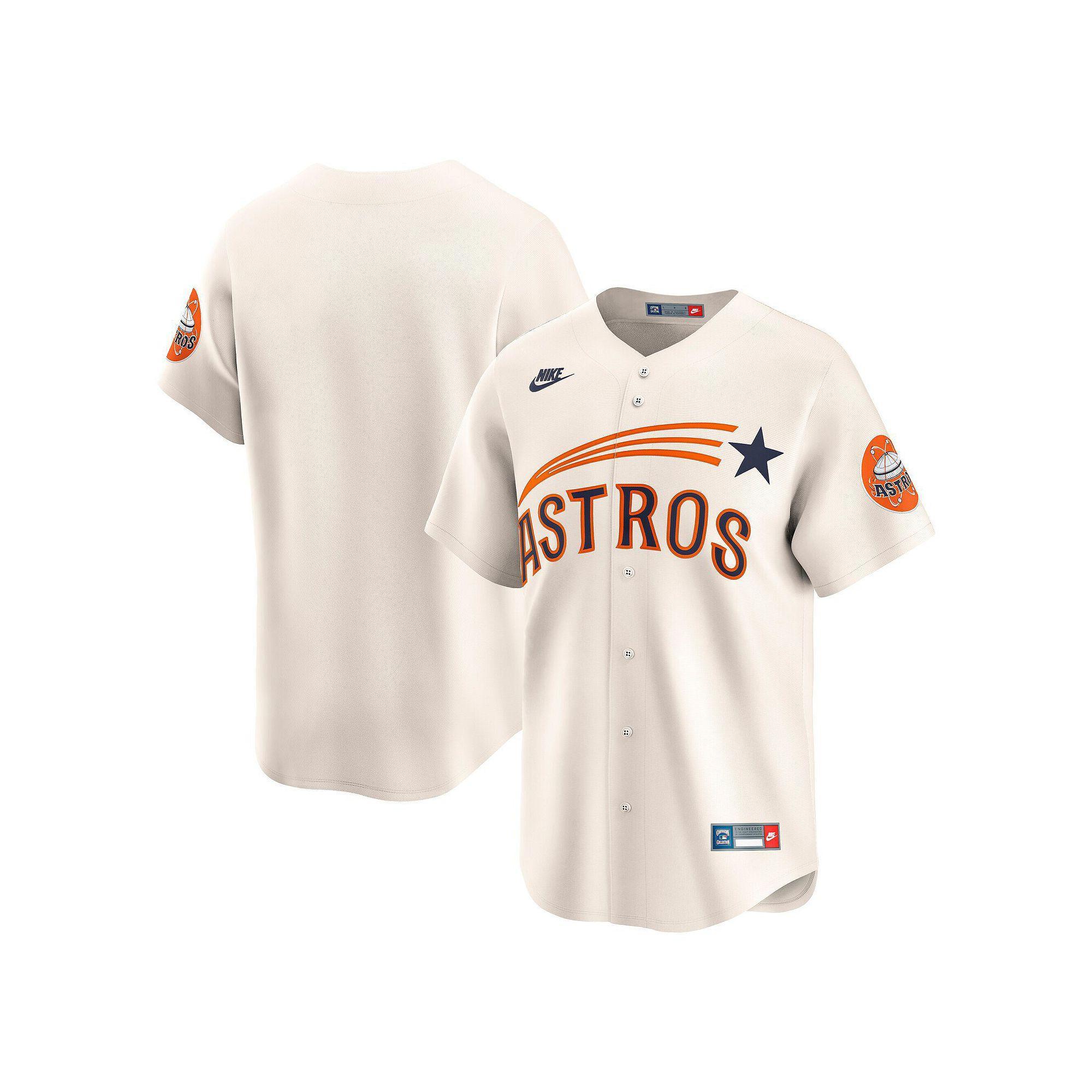 Men's Nike Cream Houston Astros Throwback Cooperstown Collection Limited Jersey, Size: Medium, Beige Product Image