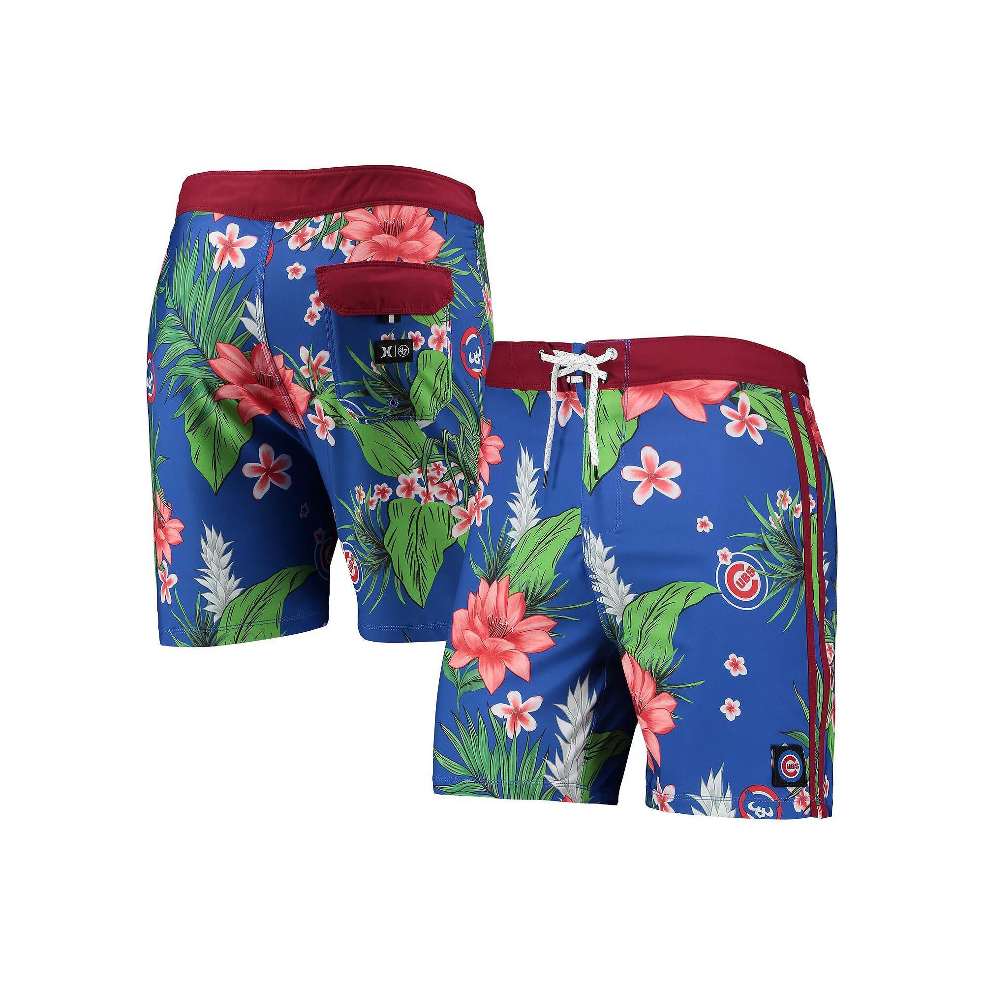 Men's Hurley x '47 Royal Chicago Cubs Phantom Tailgate Swim Shorts, Size: 31, Blue Product Image
