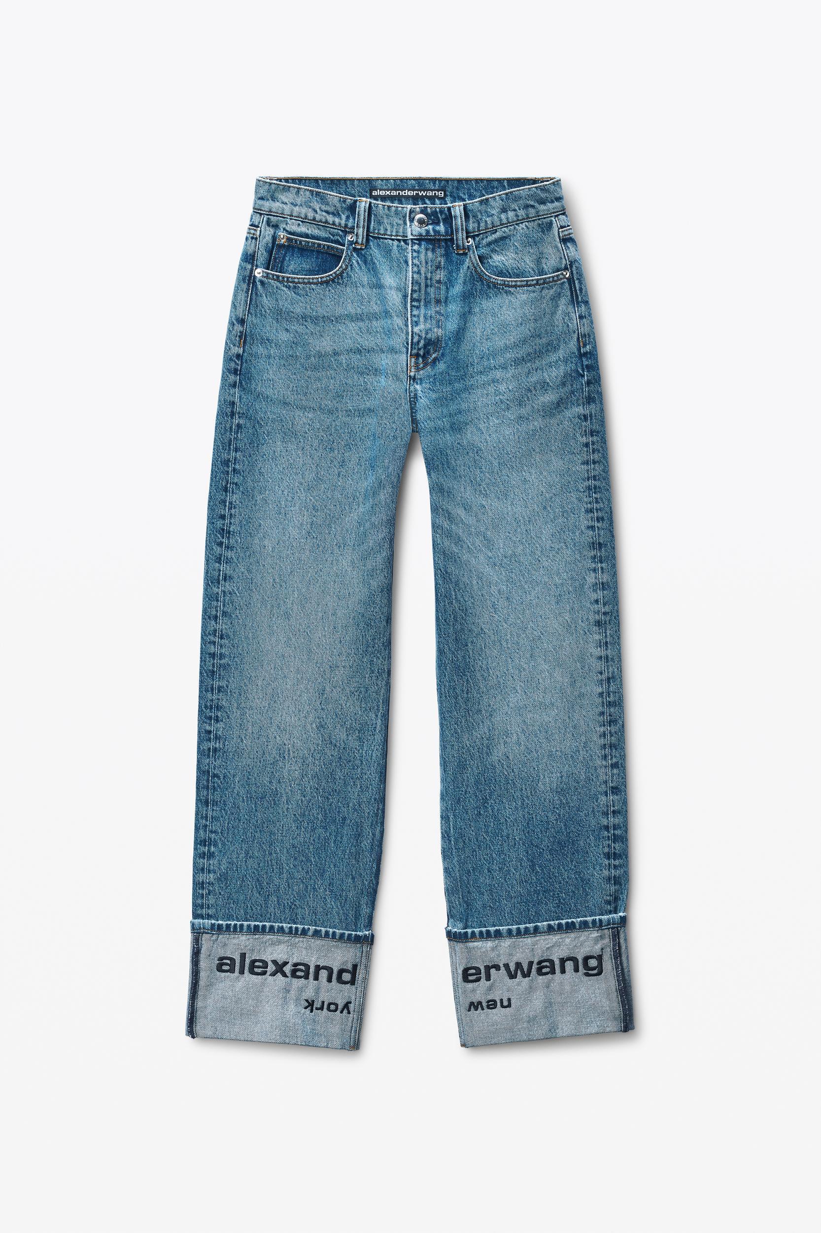 Indigo Logo-embroidered Mid-rise Jeans Product Image