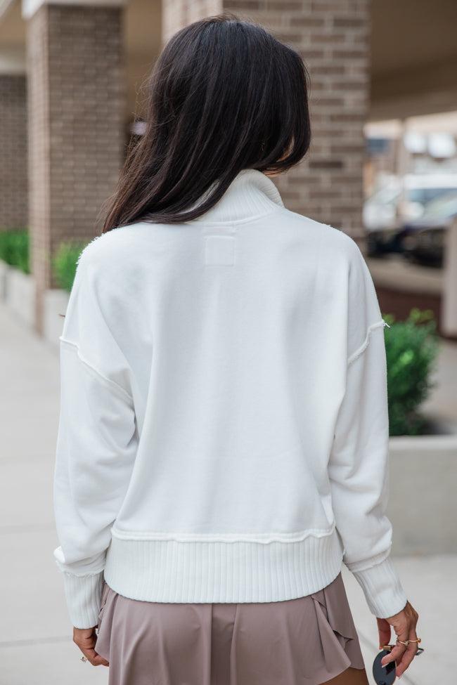 Just Go With It Ivory Crop Henley Pullover Product Image