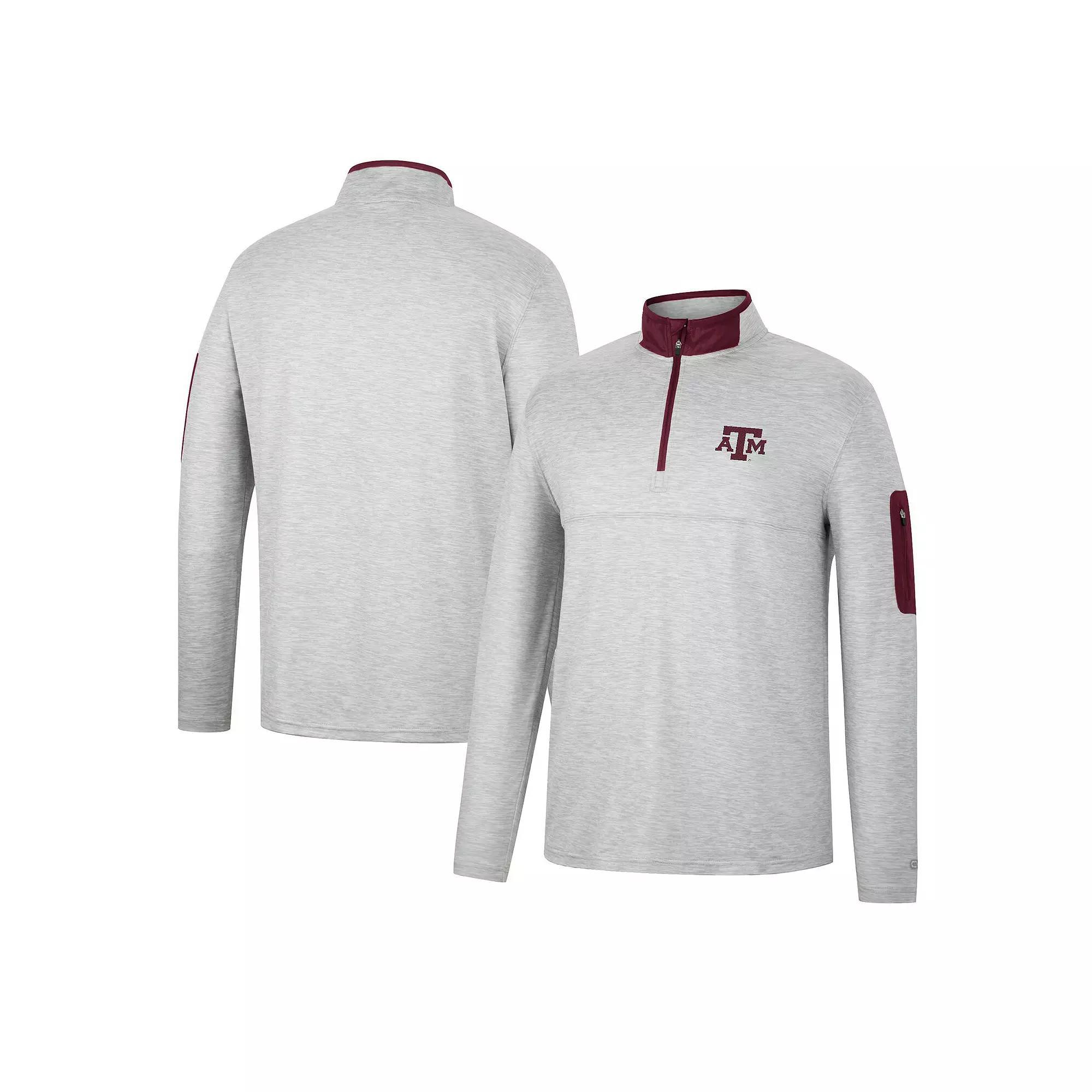 Men's Colosseum Heathered Gray/Crimson Washington State Cougars Country Club Windshirt Quarter-Zip Jacket, Size: 2XL, Wsc Grey Product Image