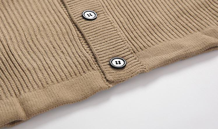 RT No. 4391 LIGHT BROWN KNITTED V-NECK CARDIGAN Product Image