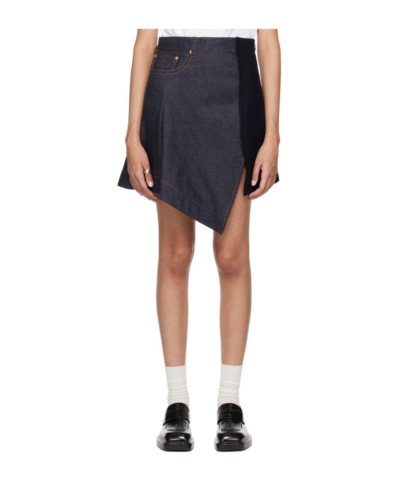 SACAI Asymmetric Denim Skirt In Black Product Image