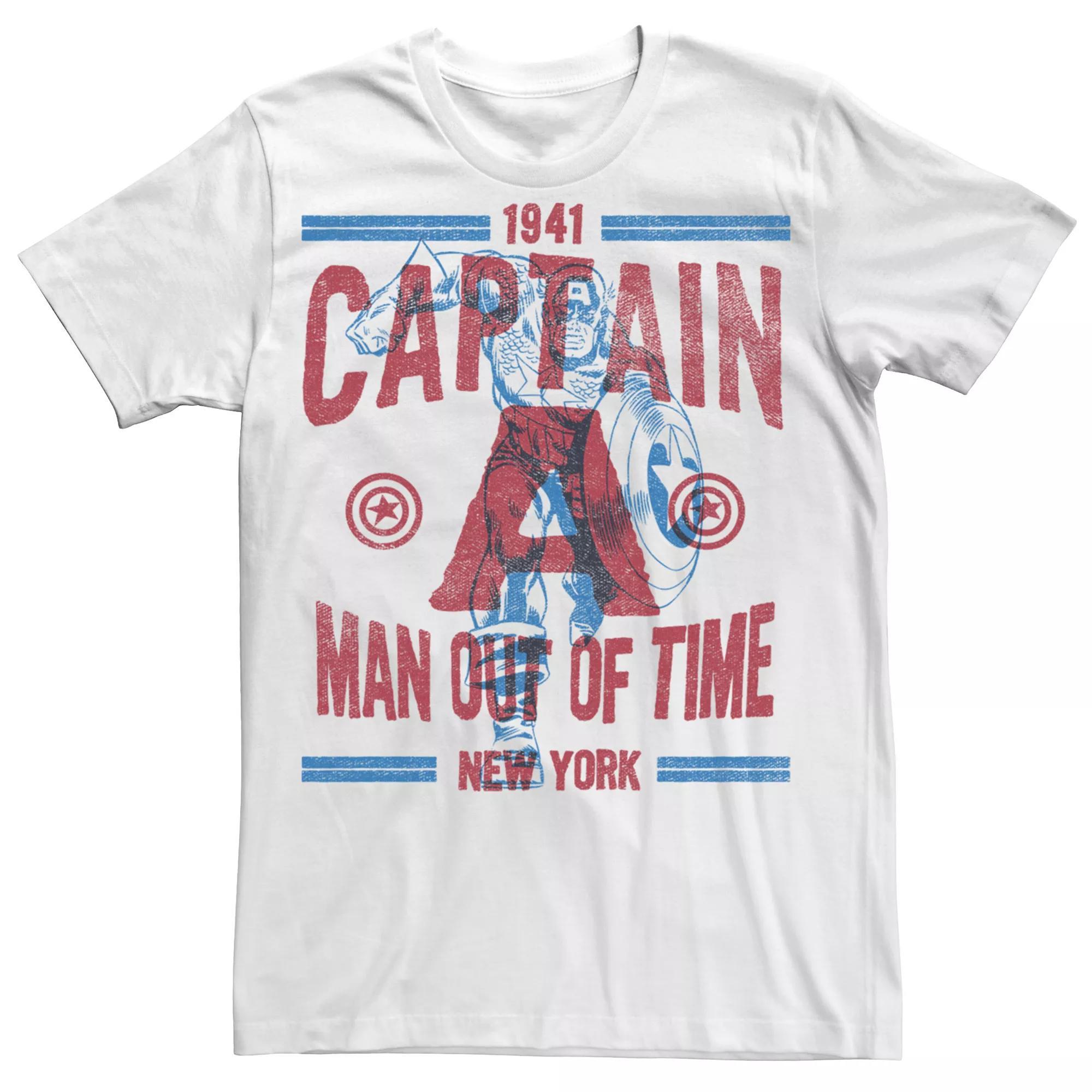 Men's Captain America "Man Out of Time" Tee, Size: Large, White Product Image