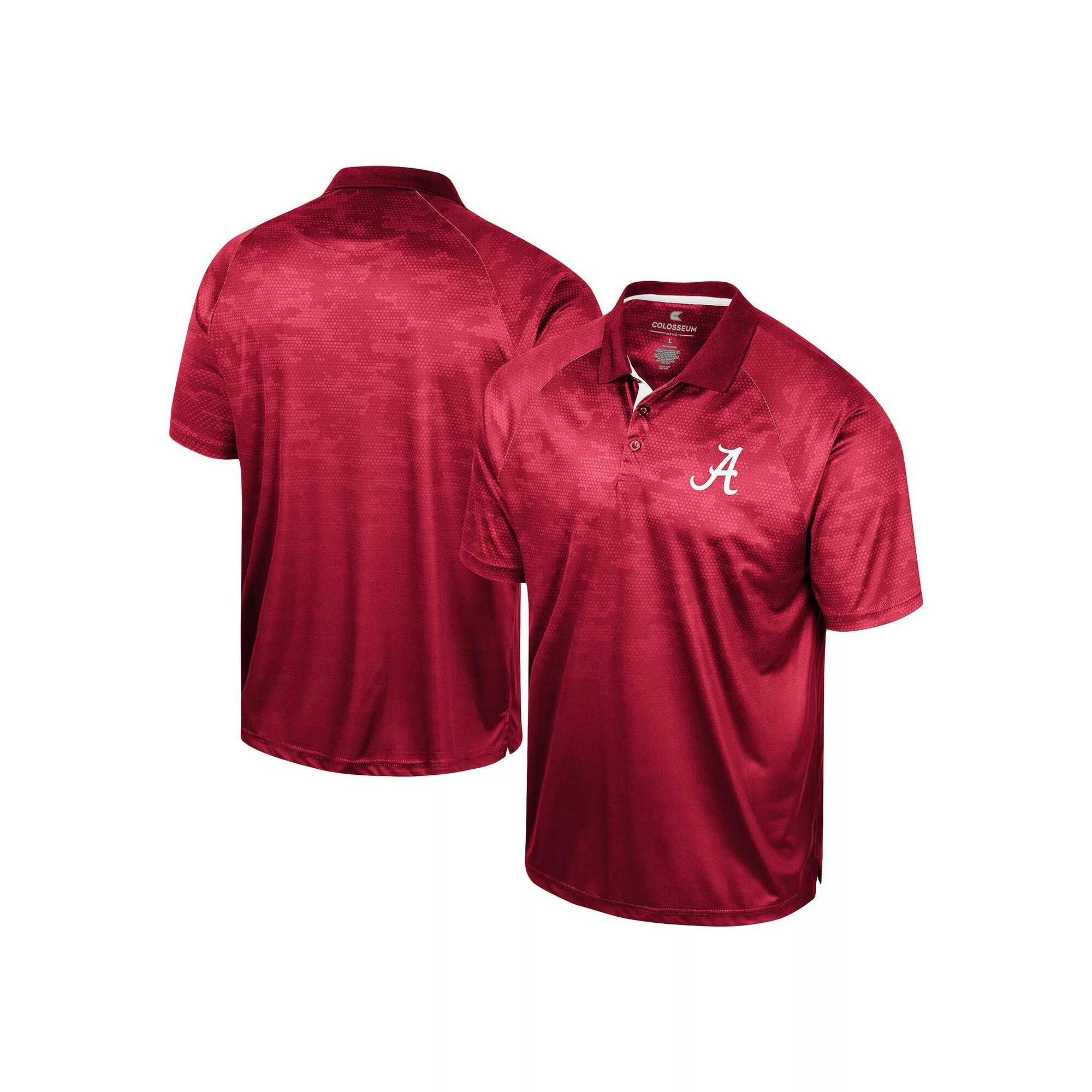 Men's Colosseum Crimson Alabama Crimson Tide Honeycomb Raglan Polo, Size: Medium, Red Product Image