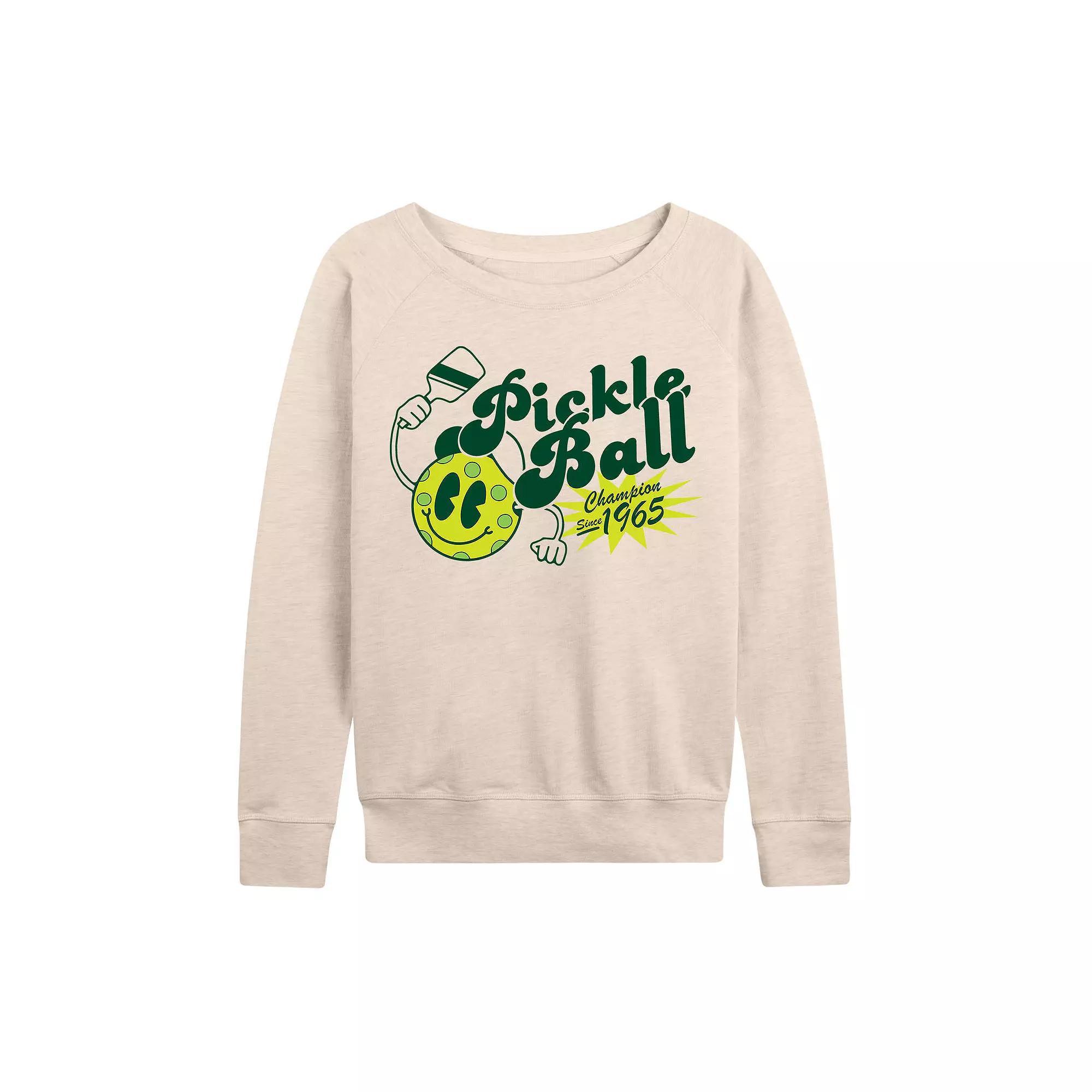 Womens Pickleball Champion French Terry Long Sleeve Tee, Girls Product Image