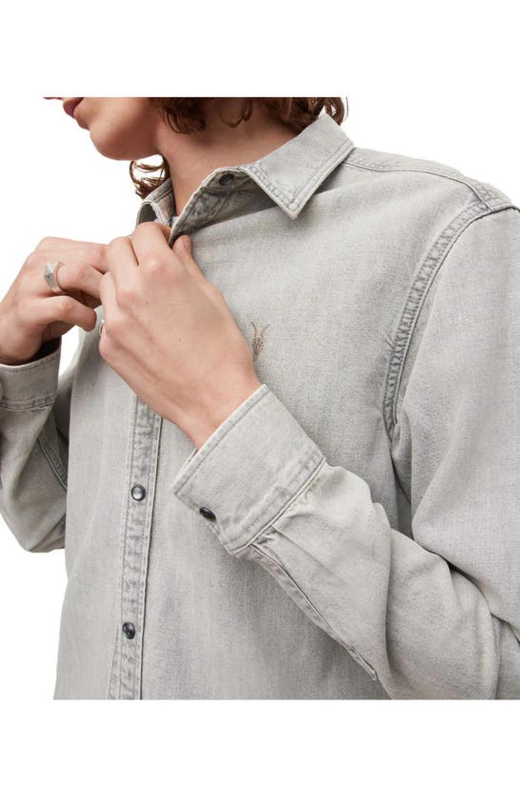 Gleason Cotton Shirt In Gray Product Image