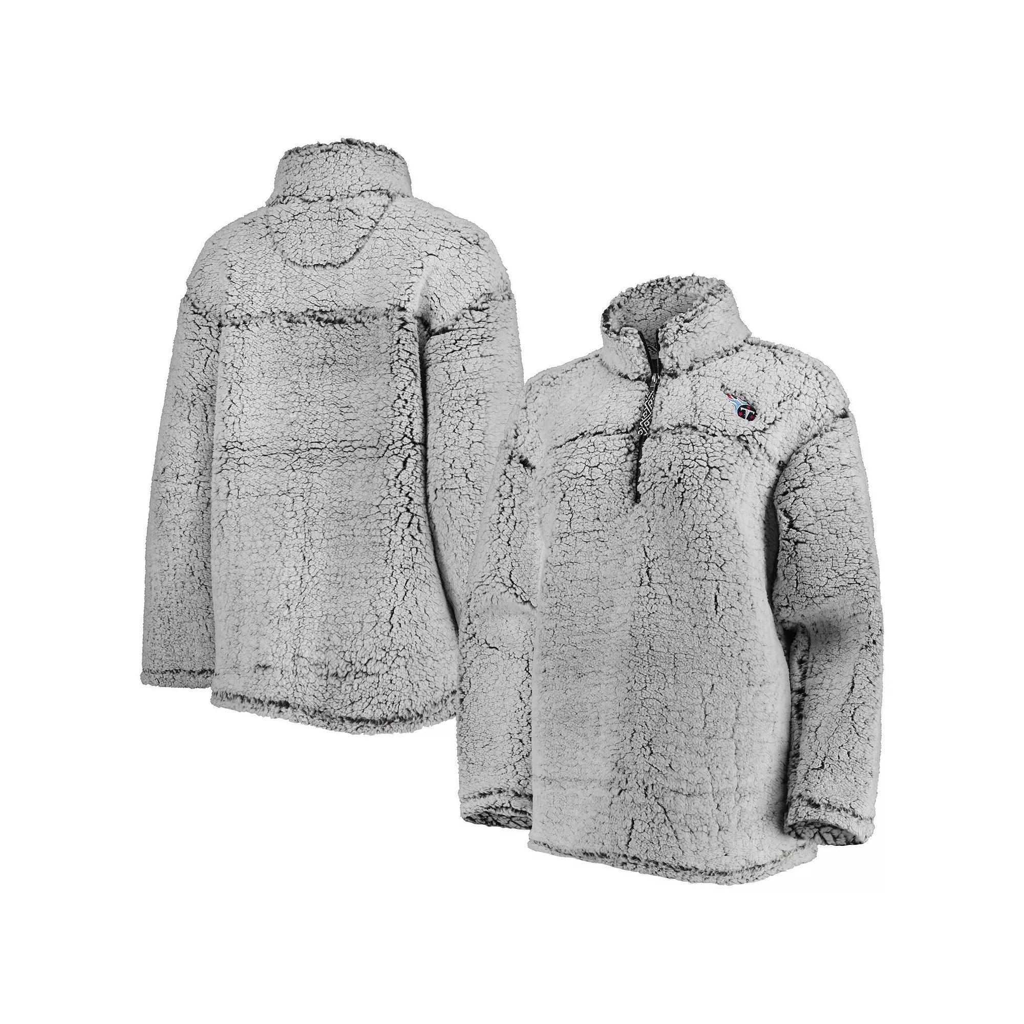Women's G-III 4Her by Carl Banks Gray Tennessee Titans Sherpa Quarter-Zip Jacket, Size: Large, Grey Product Image