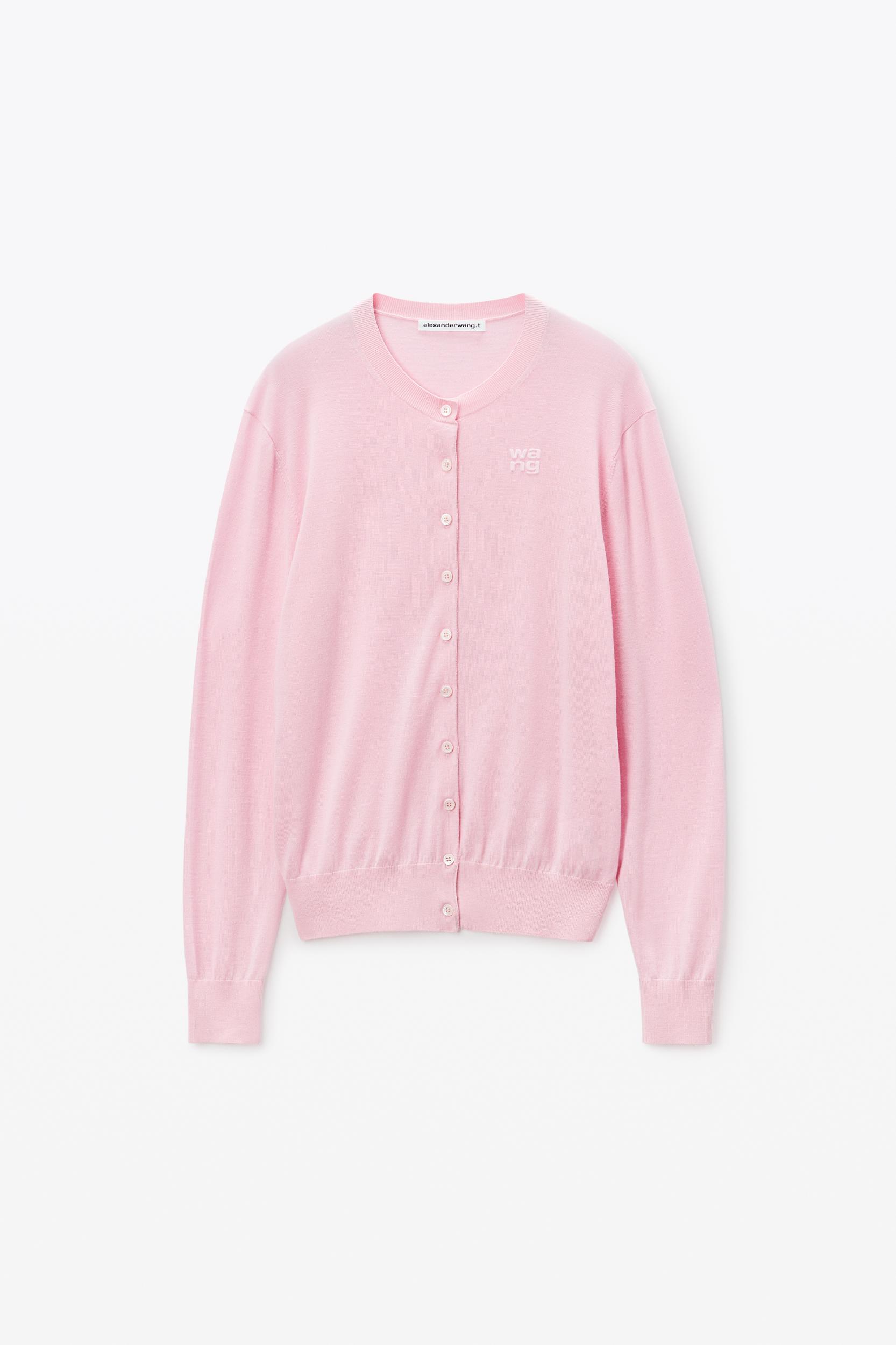 Logo-embossed Cardigan In Superfine Merino Wool Product Image