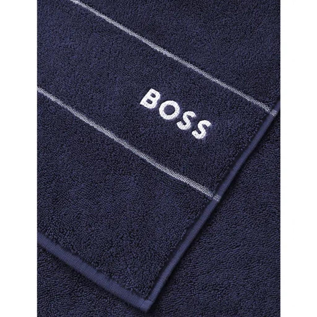 HUGO BOSS Navy Plain Egyptian Cotton Towel Rang Product Image