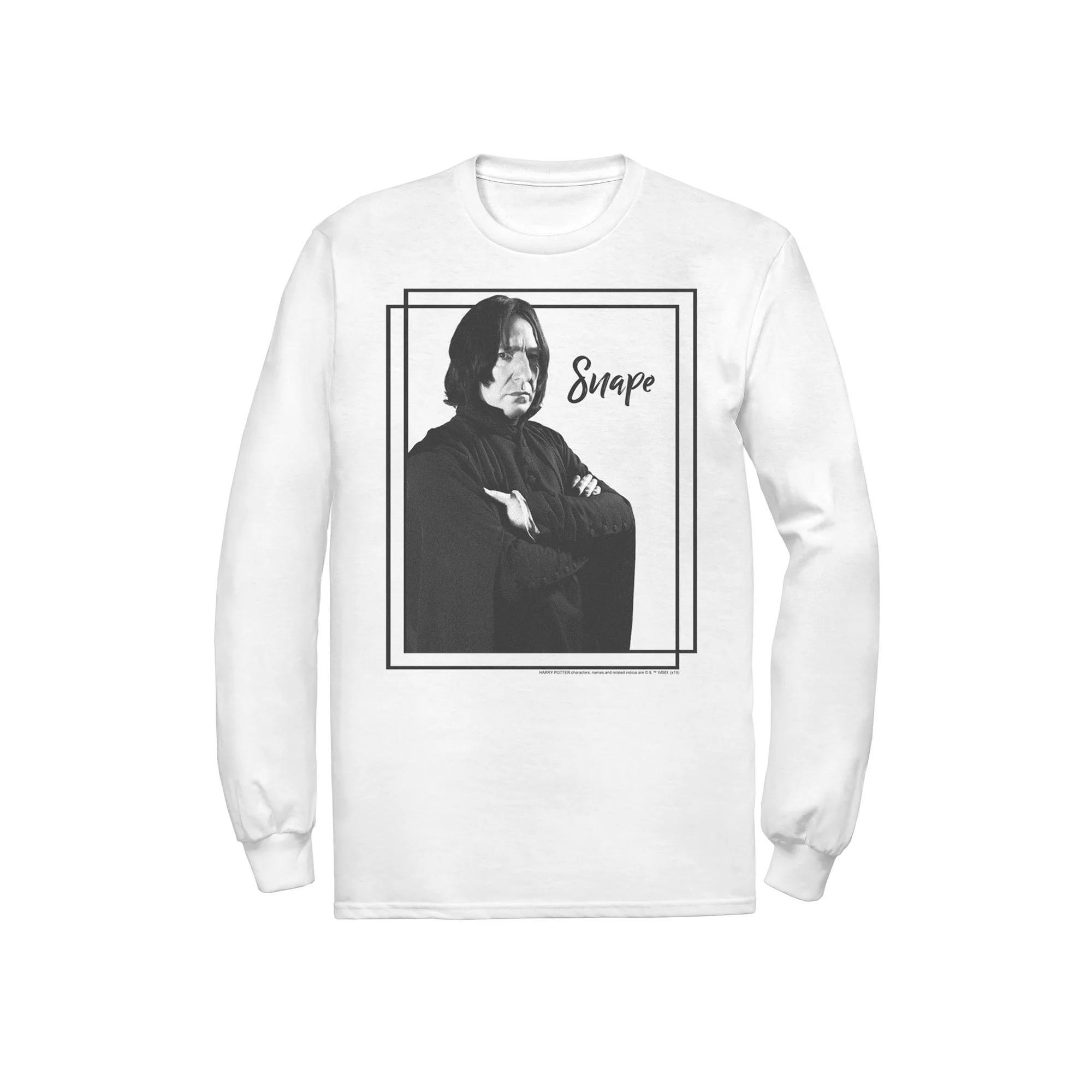Men's Harry Potter Snape Simple Framed Portrait Long Sleeve Graphic Tee, Size: Large, White Product Image