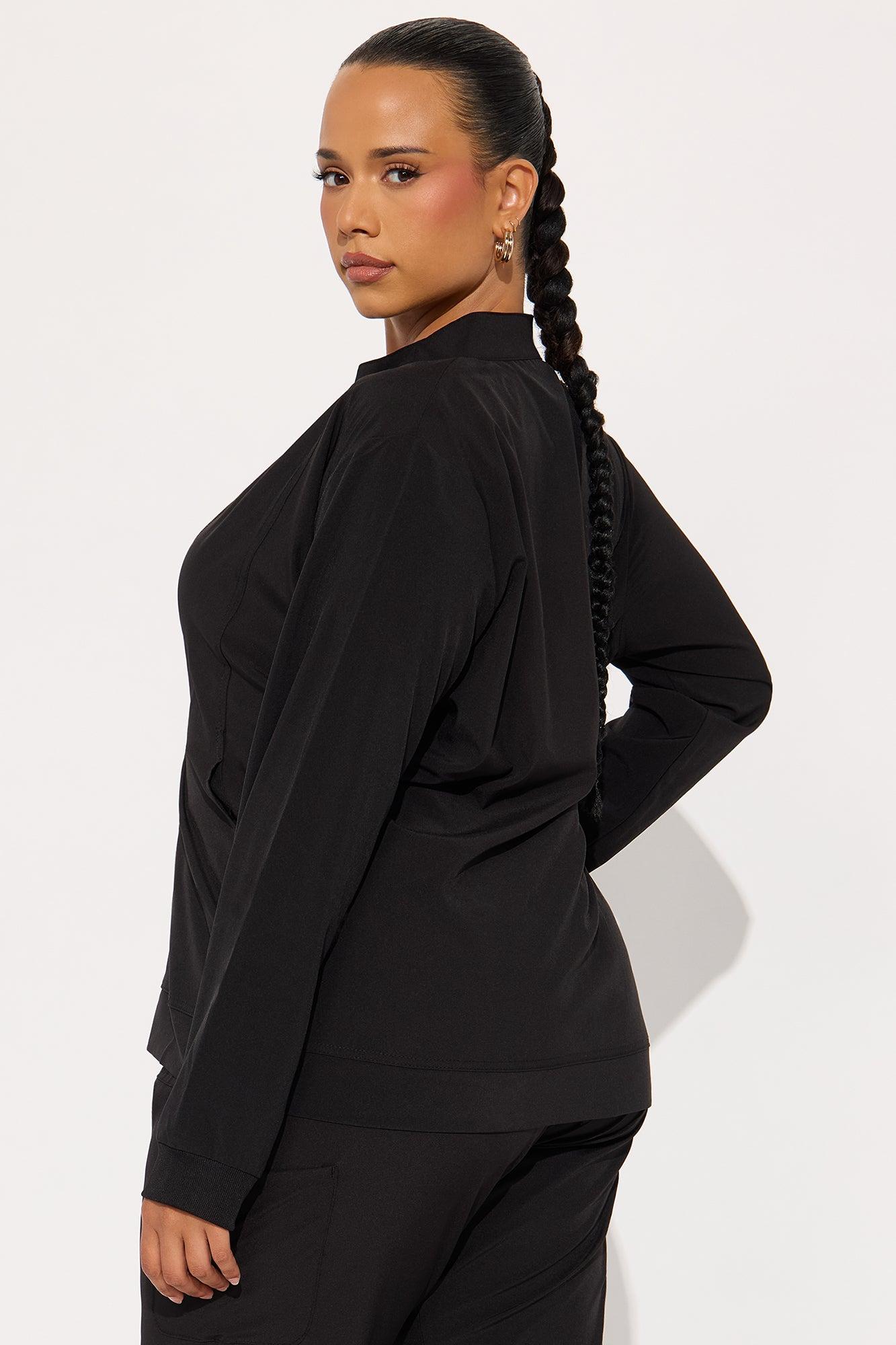 On The Daily Scrub Uniform Zip Up Jacket - Black Product Image