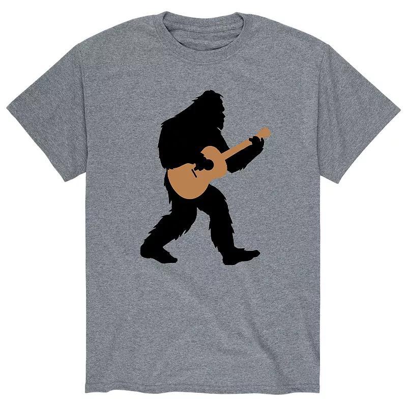 Men's Sasquatch Playing Guitar Tee, Size: XL, Gray Product Image