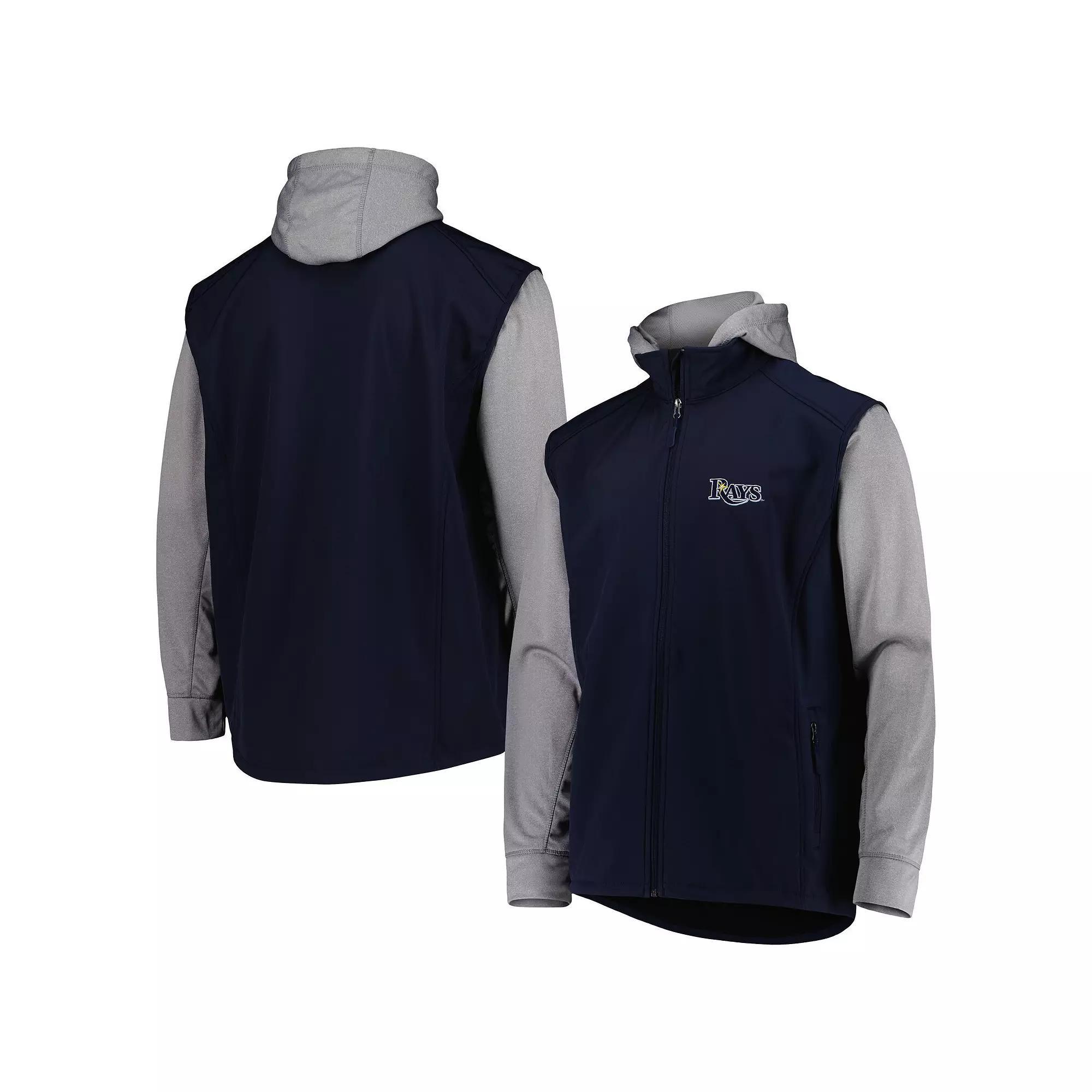 Men's Dunbrooke Navy/Heather Gray Tampa Bay Rays Alpha Full-Zip Jacket, Size: Medium, Blue Product Image