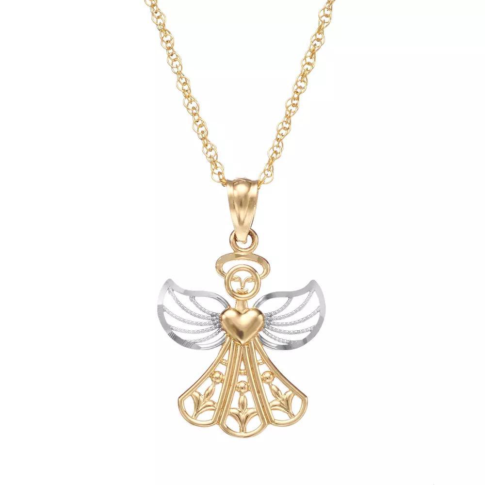 10k Gold Angel Pendant Necklace, Women's, Size: 18" Product Image