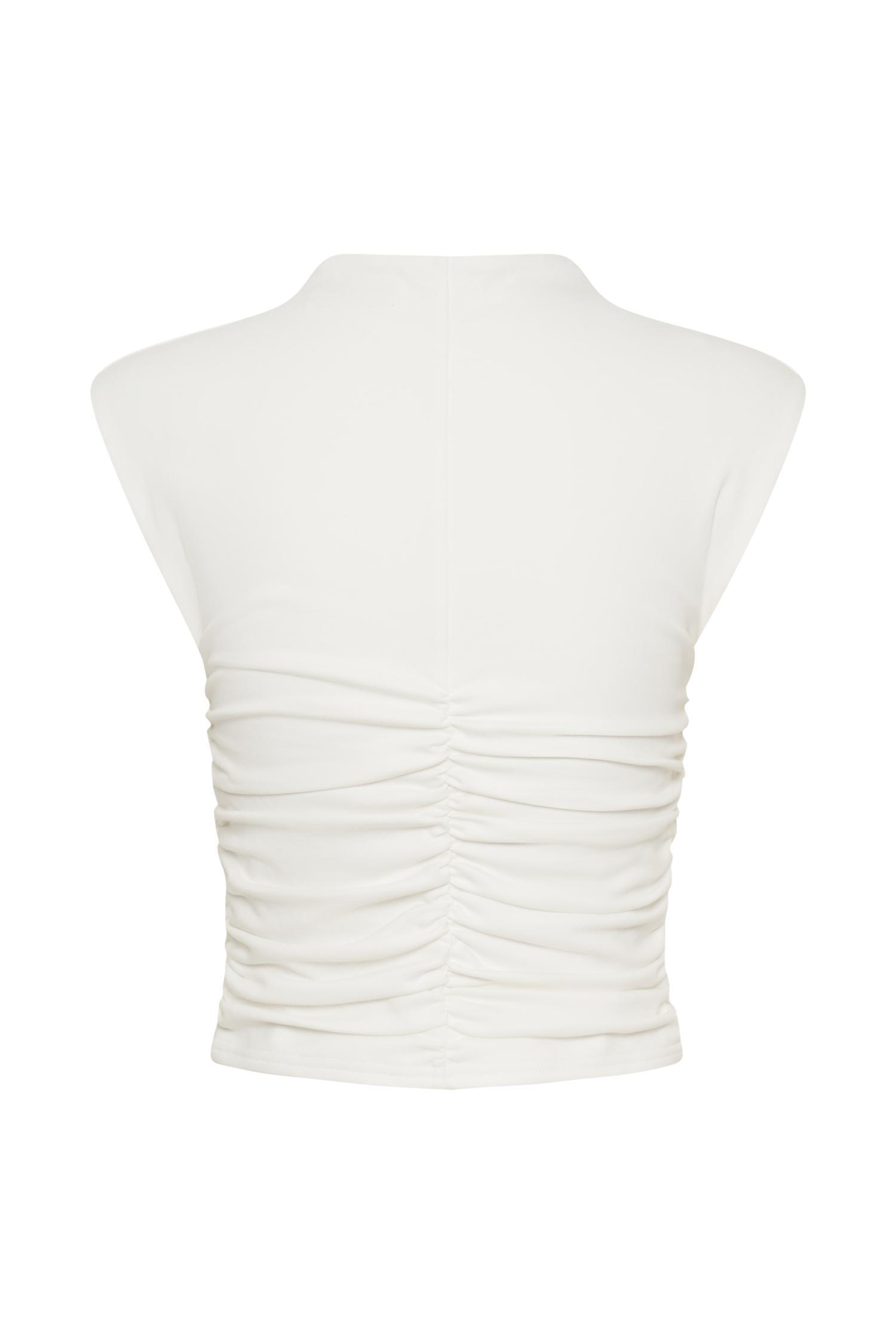 Ellia High Neck Sleeveless Top - White Product Image