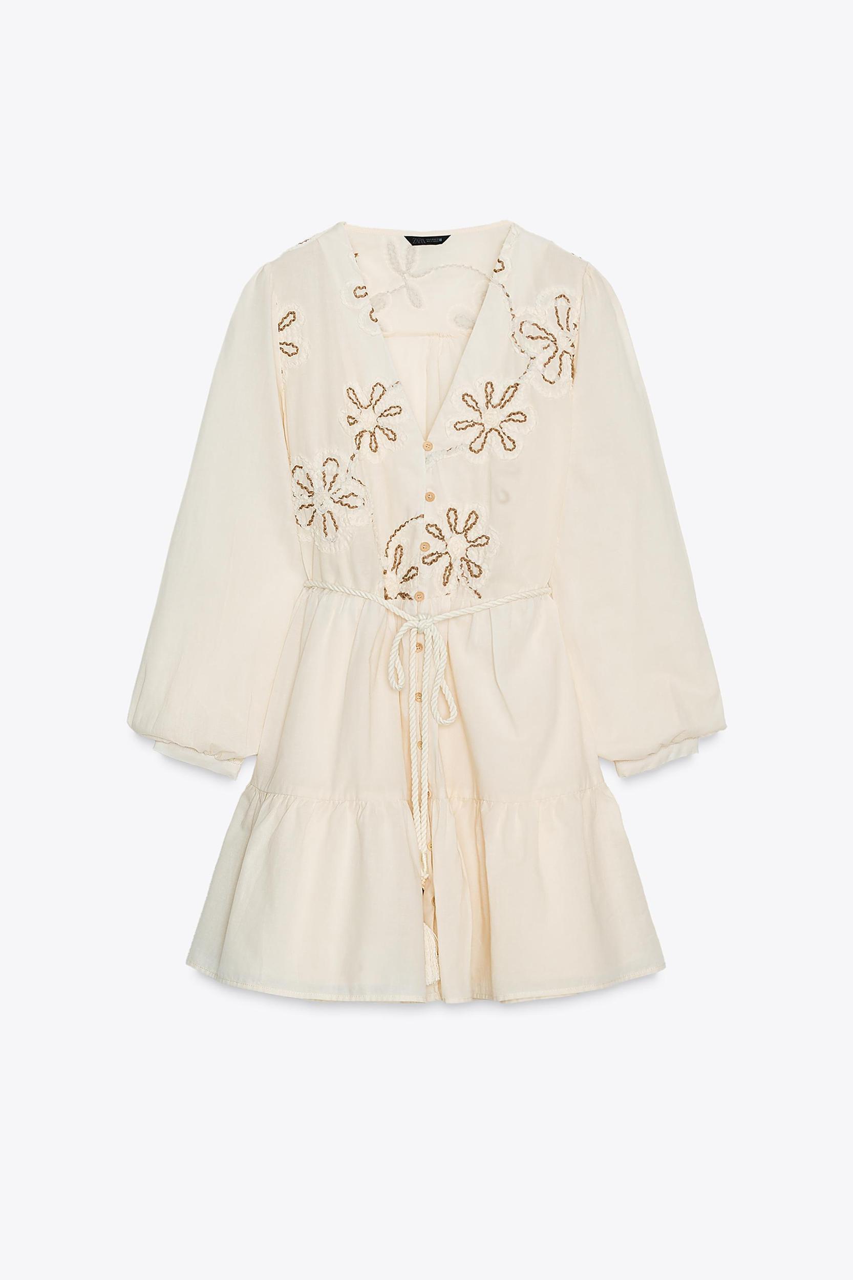 EMBROIDERED TEXTURED DRESS Product Image