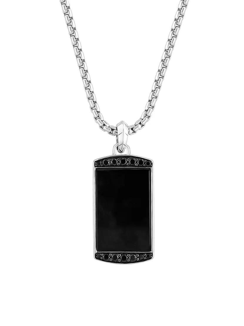 COLLECTION Sterling Silver, Black Spinel, & Onyx Pendant Necklace Product Image