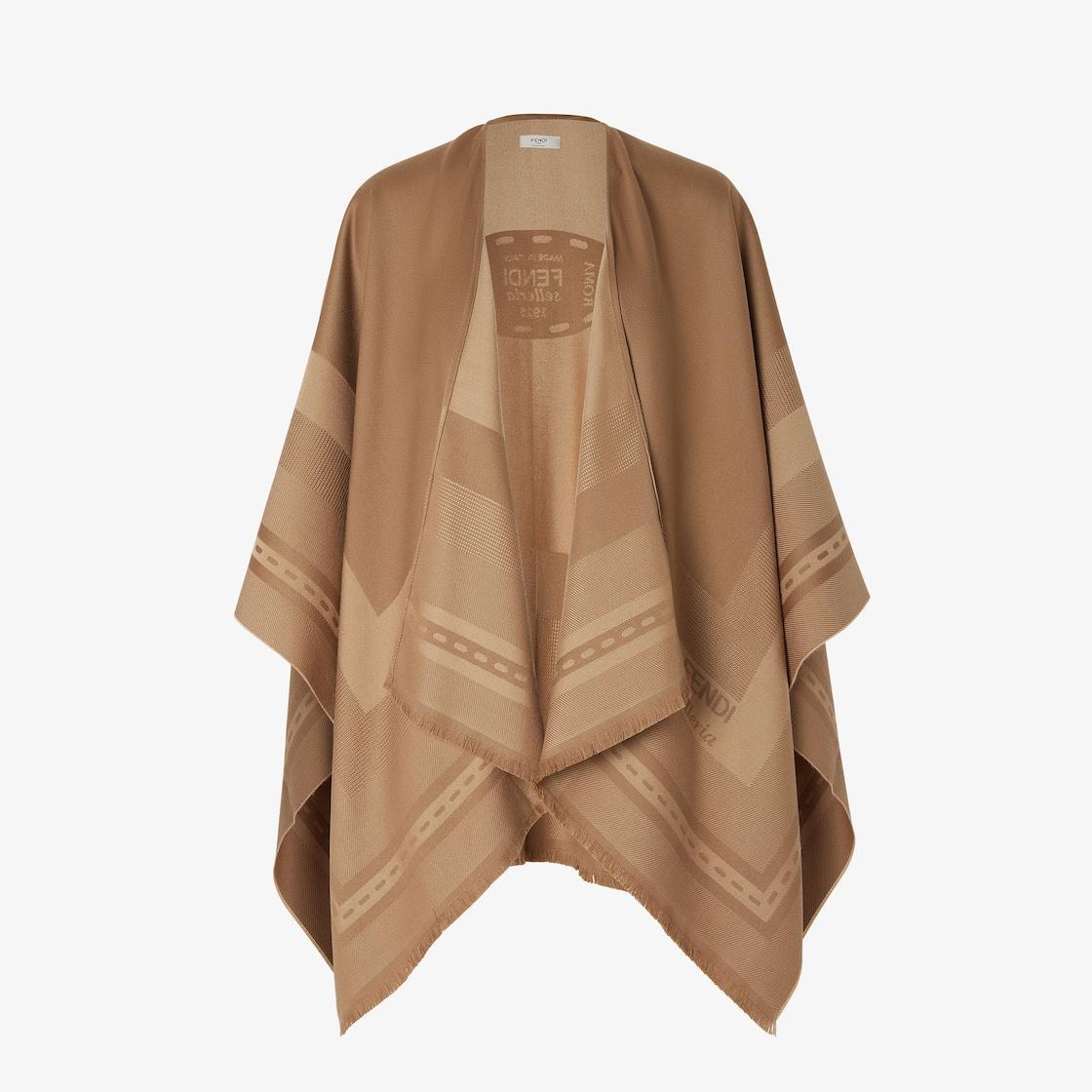 PonchoBrown wool and cashmere poncho Product Image