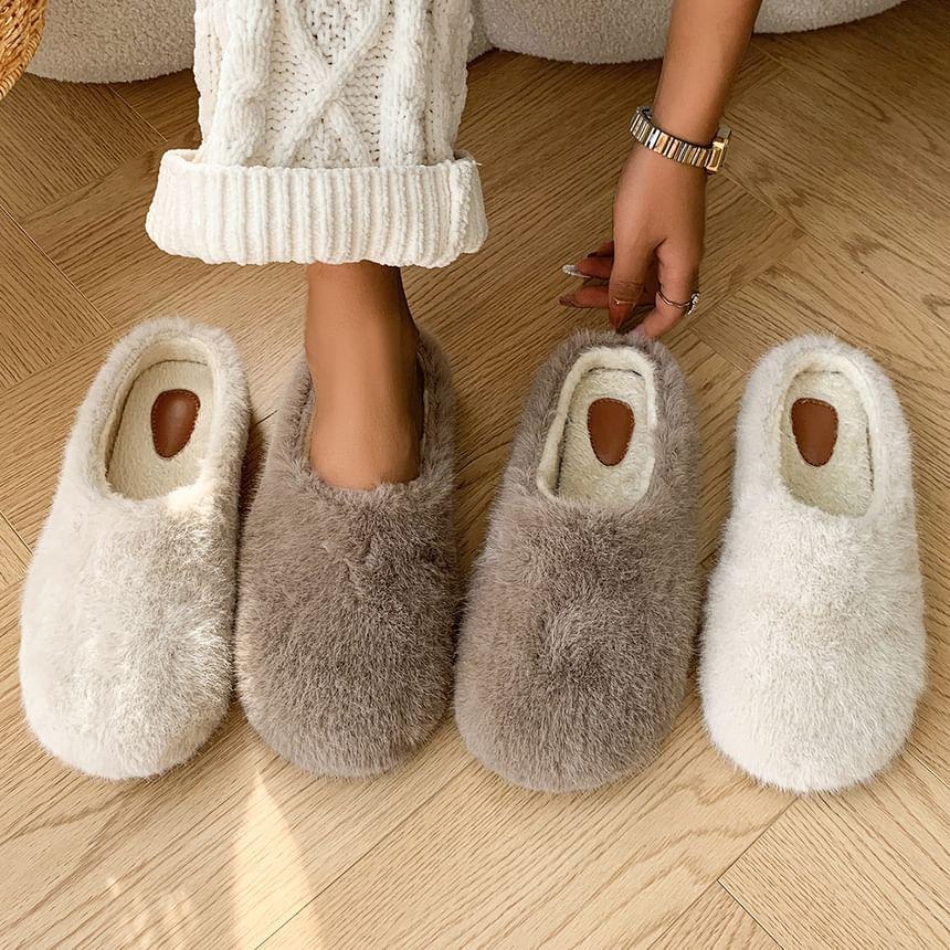 Plain Fluffy Home Slippers Product Image