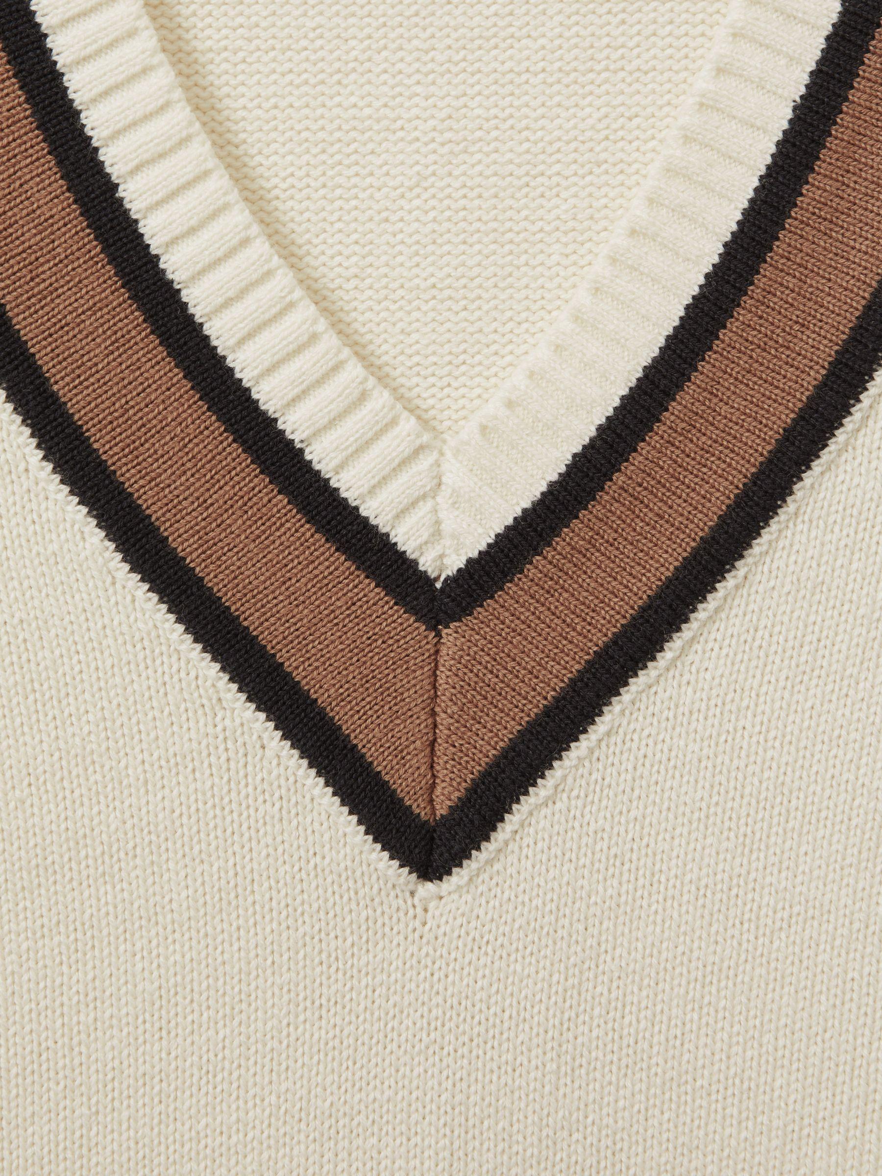 The Upside Knitted V-Neck Vest in Cream Product Image