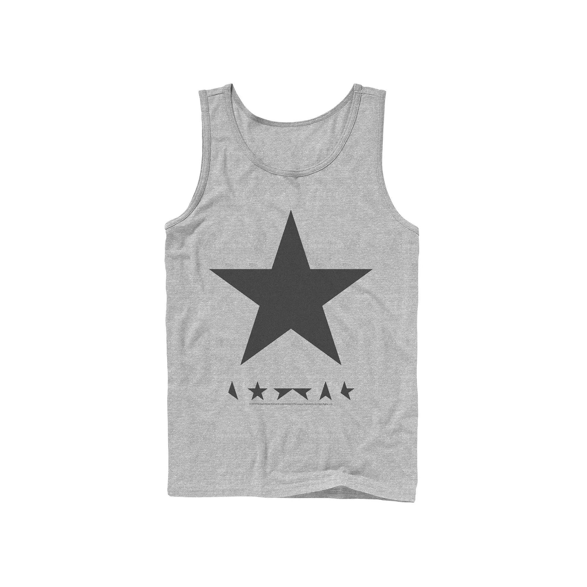 Men's David Bowie Black Star Album Cover Tank Top, Size: Large, Athletic Grey Product Image