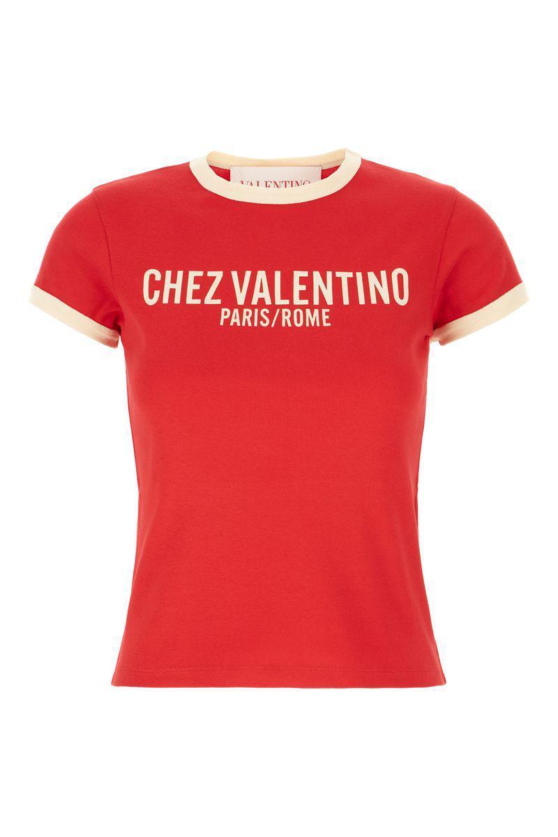 VALENTINO Garavani T-shirt In Betulla Red Product Image