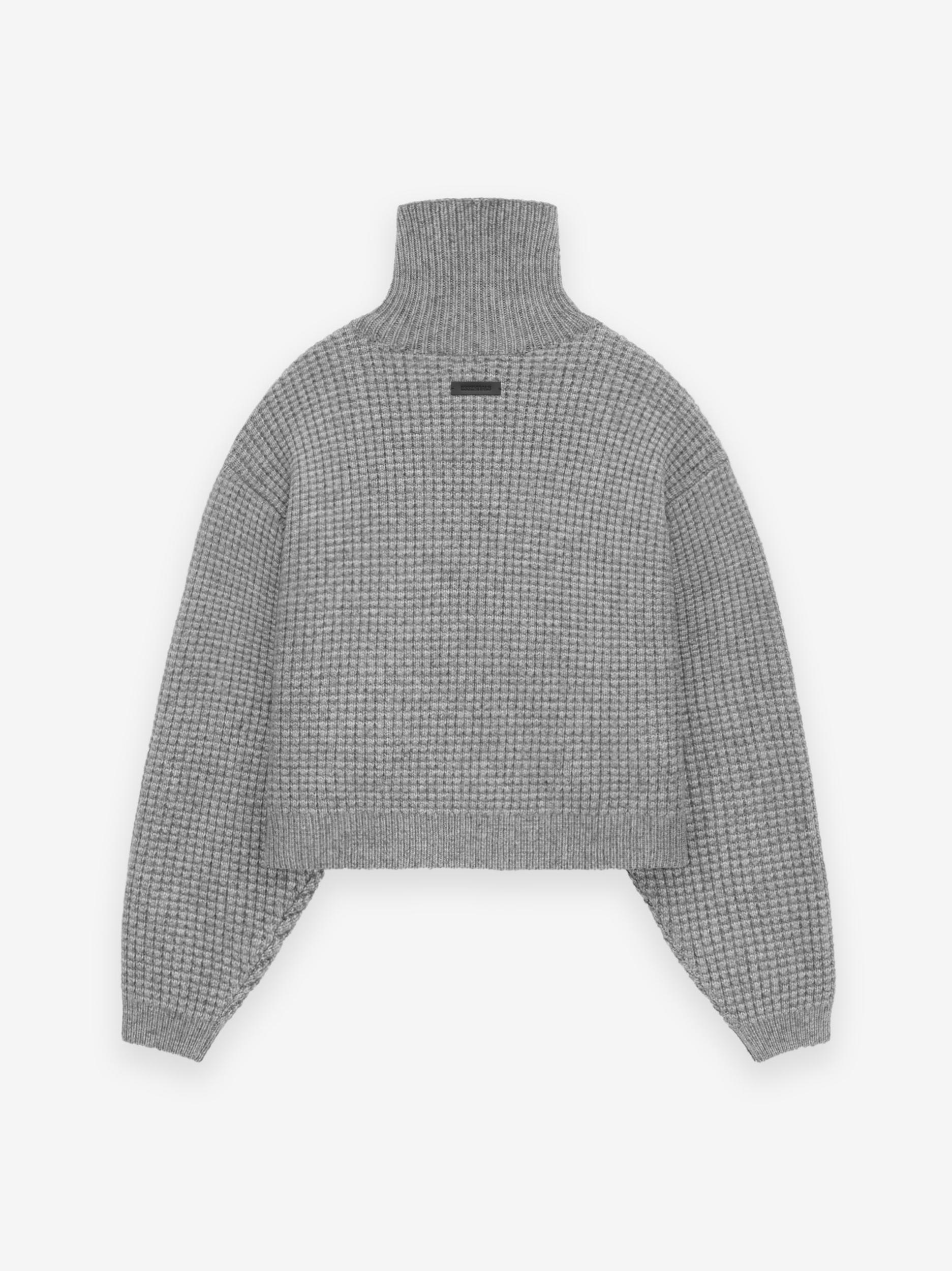 Women's Heavy Waffle Cropped Turtleneck Female Product Image