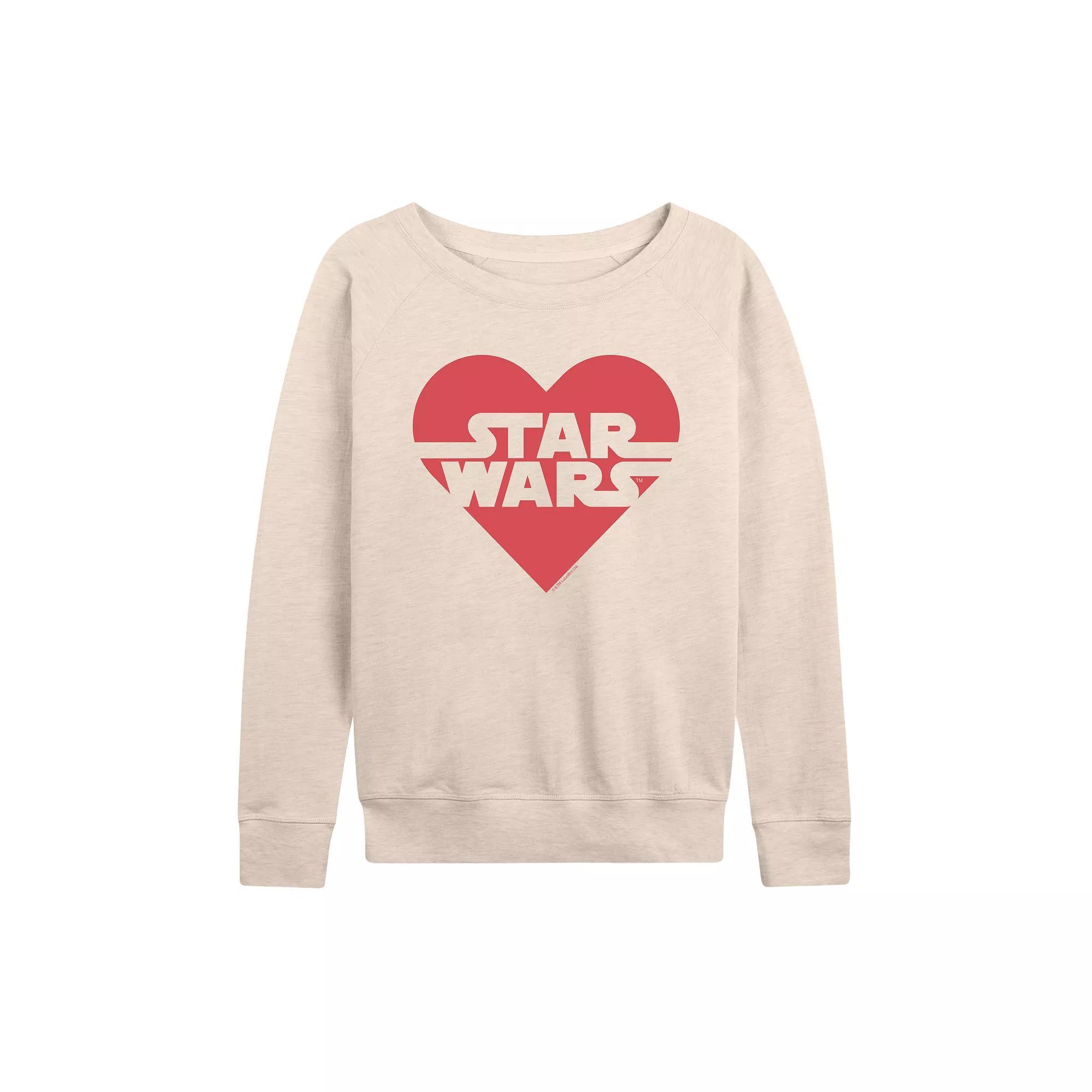 Womens Star Wars Heart Logo French Terry Long Sleeve Tee Product Image