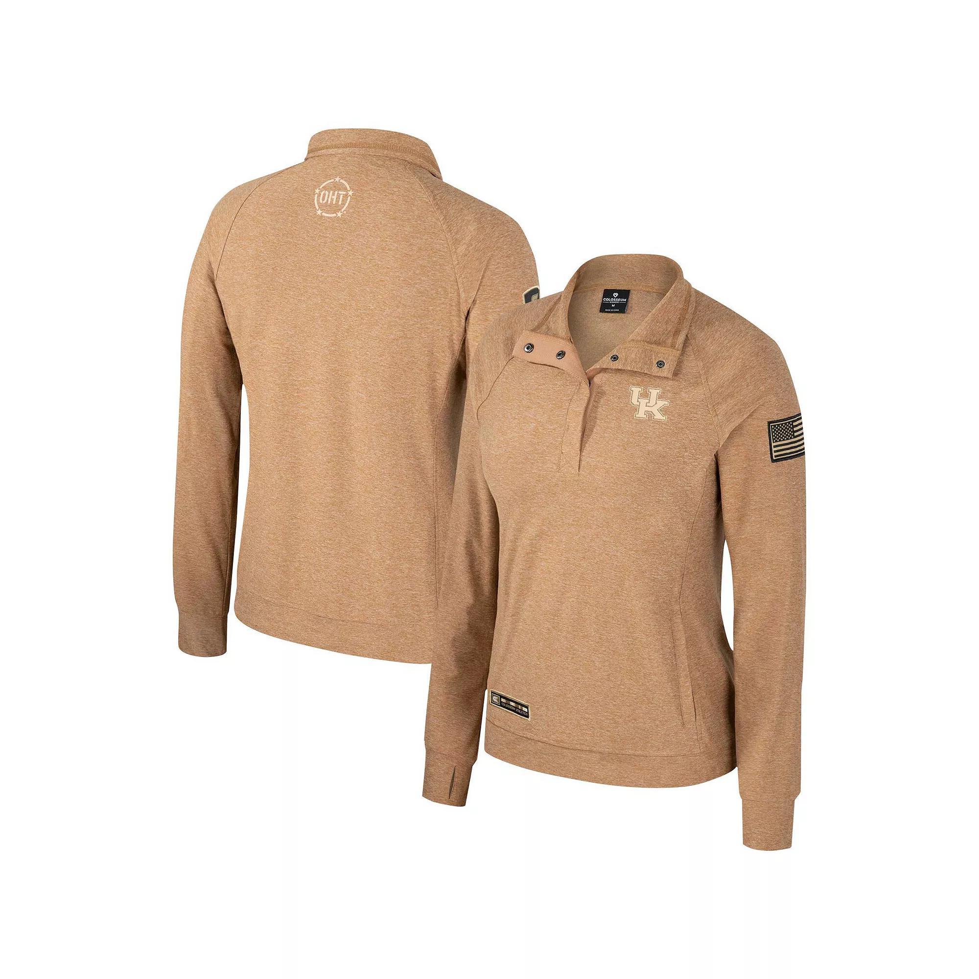 Women's Colosseum Tan Florida Gators OHT Military Appreciation Sand Tatum Quarter-Snap Raglan Jacket, Size: Medium, Team Product Image