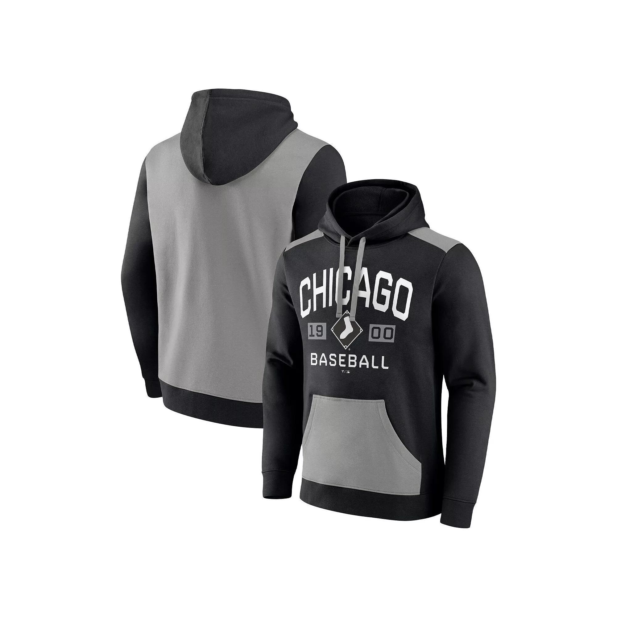 Men's Fanatics Branded Black/Gray Chicago White Sox Chip In Pullover Hoodie, Size: Large Product Image