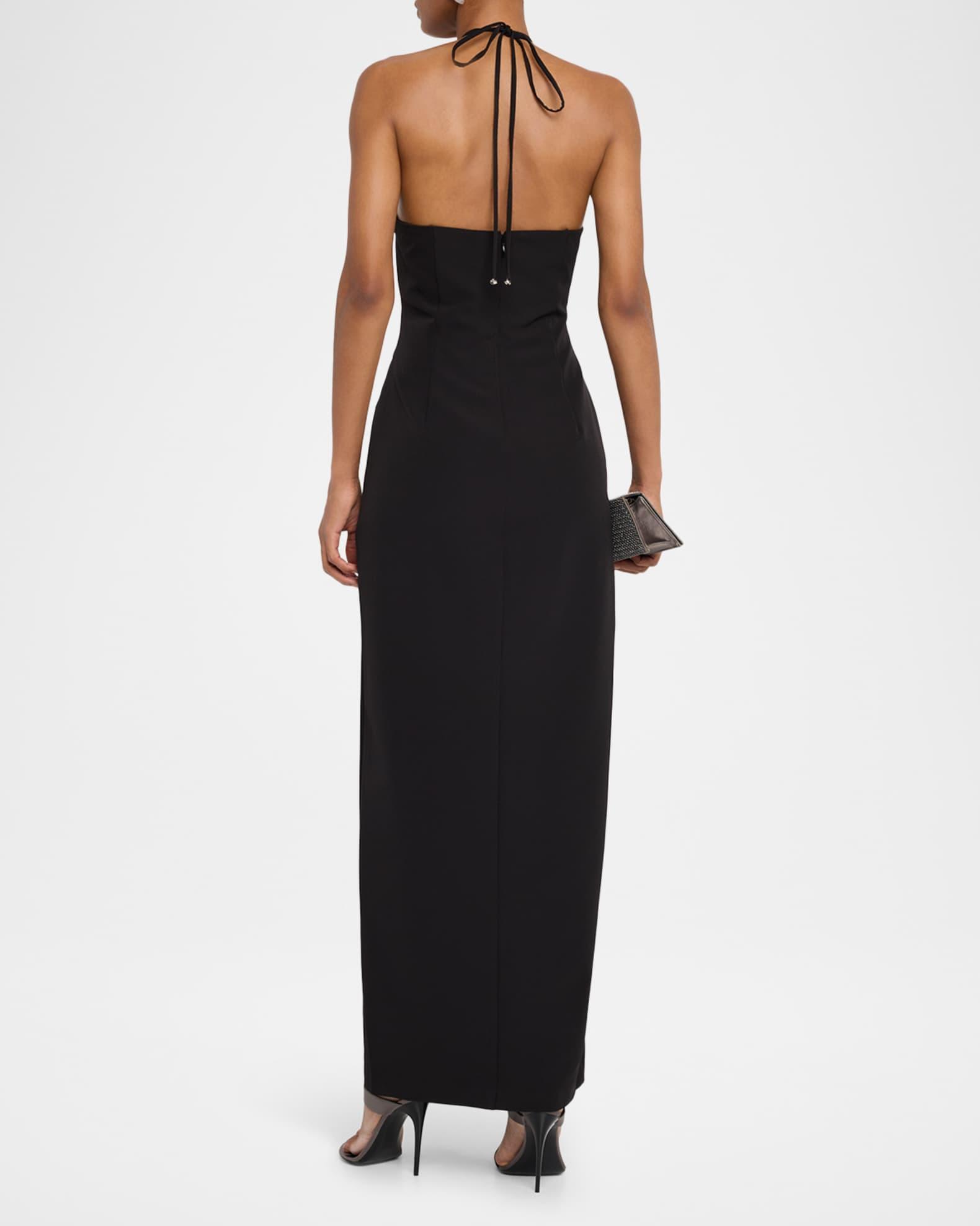 Cutout Side-Slit Column Halter Gown Product Image