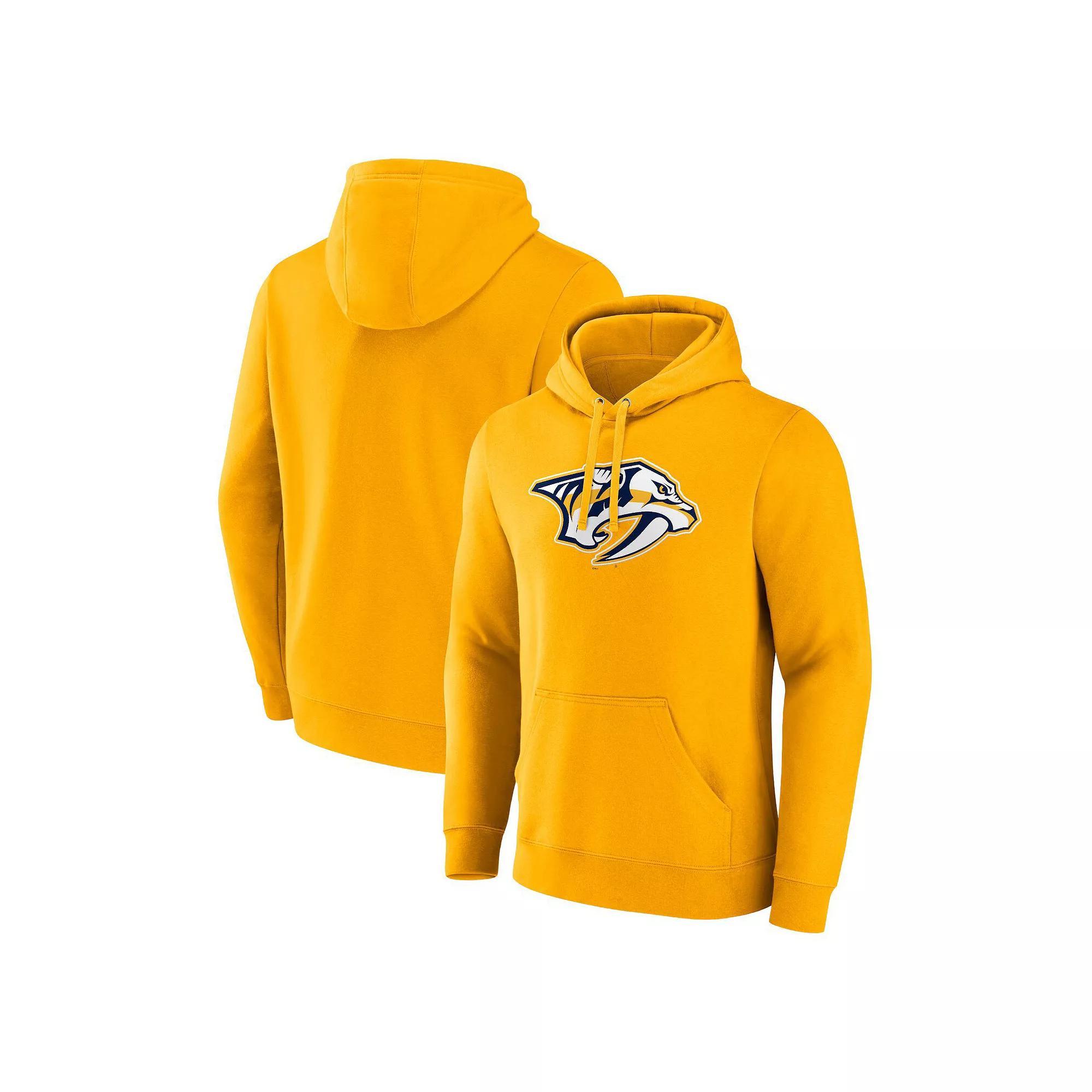 Men's Fanatics Branded Gold Nashville Predators Primary Logo Pullover Hoodie, Size: Medium, Pdt Gold Product Image