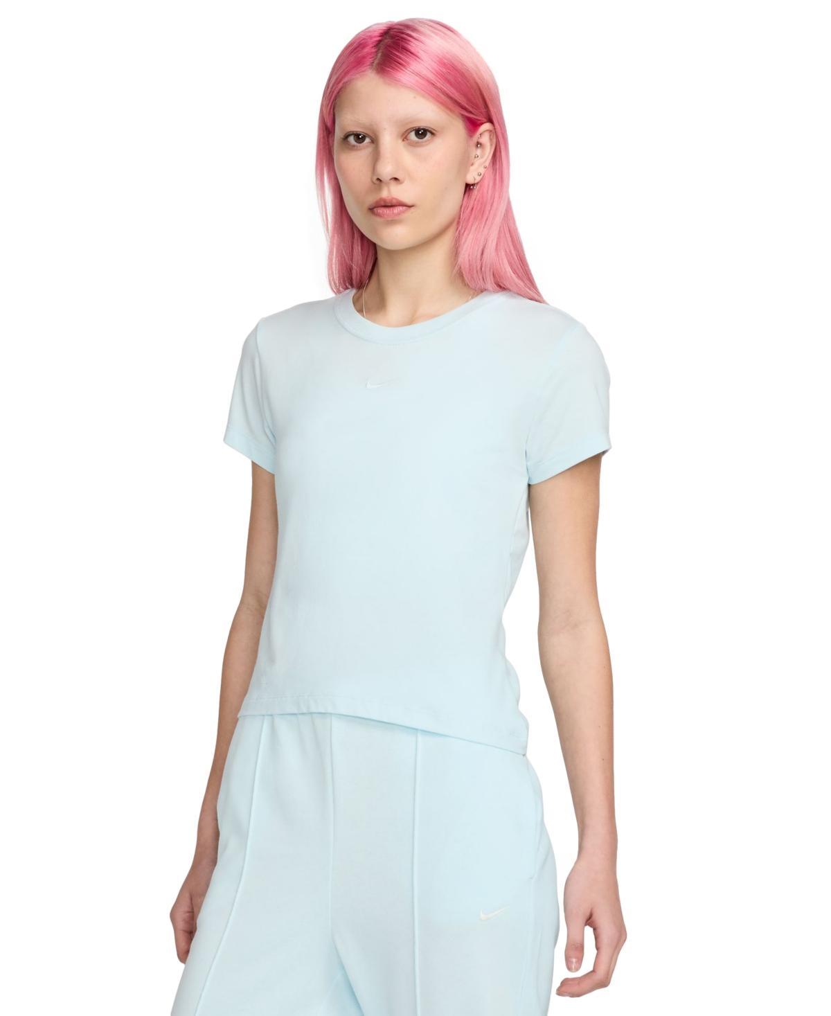 Women's Nike Sportswear Chill Swoosh Knit Tee, Size: XXL, Flax Product Image