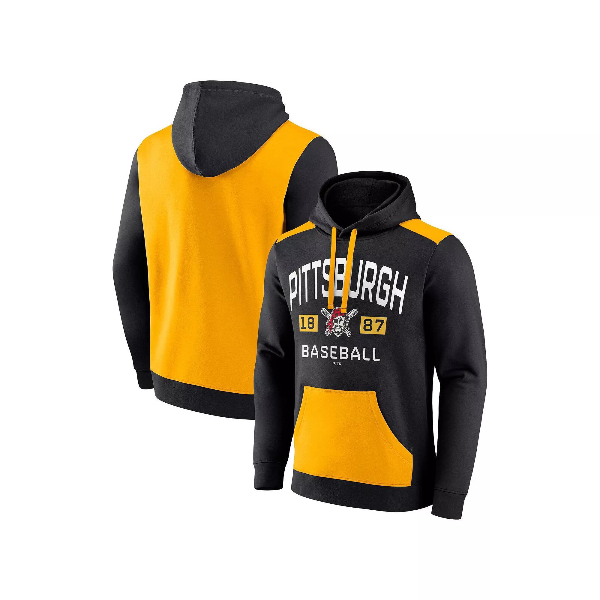 Men's Fanatics Branded Black/Gold Pittsburgh Pirates Chip In Pullover Hoodie, Size: Small Product Image