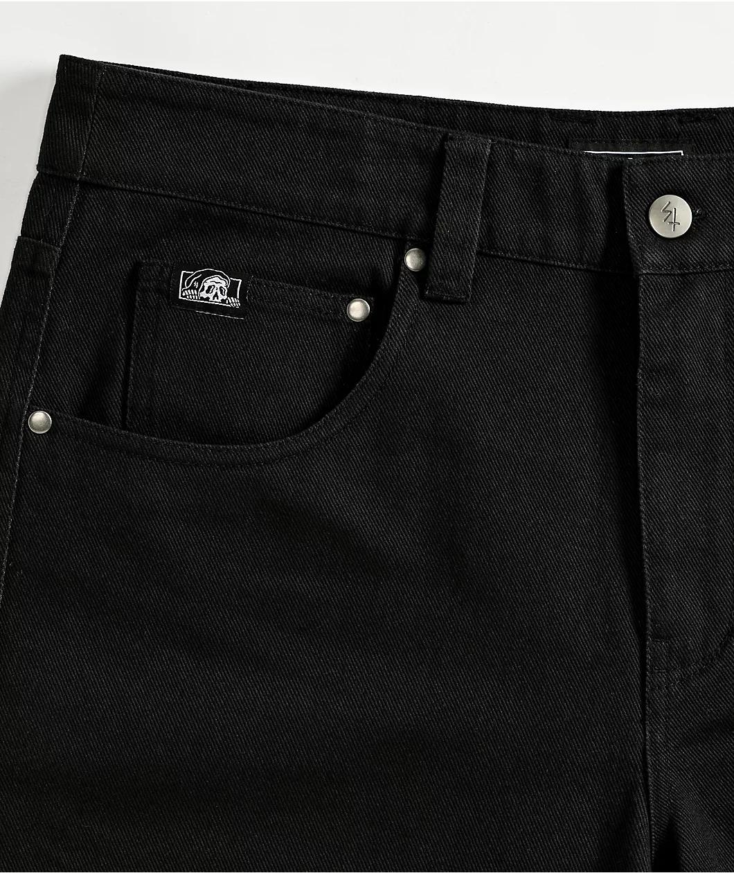 Lurking Class by Sketchy Tank Spiked Chain Black Denim Shorts Product Image