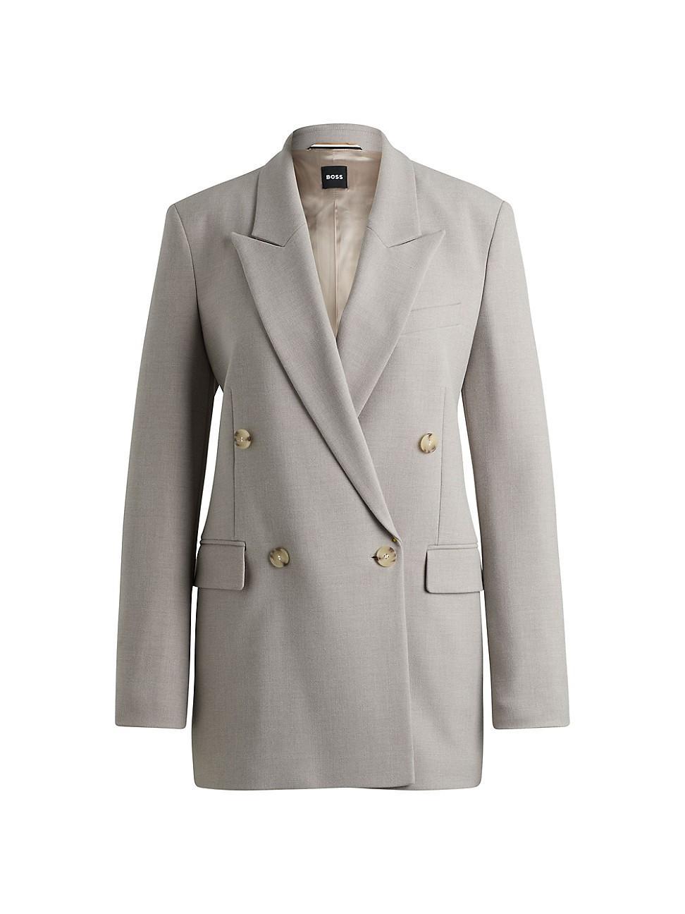 Womens Regular-Fit Jacket with Double-Breasted Closure Product Image