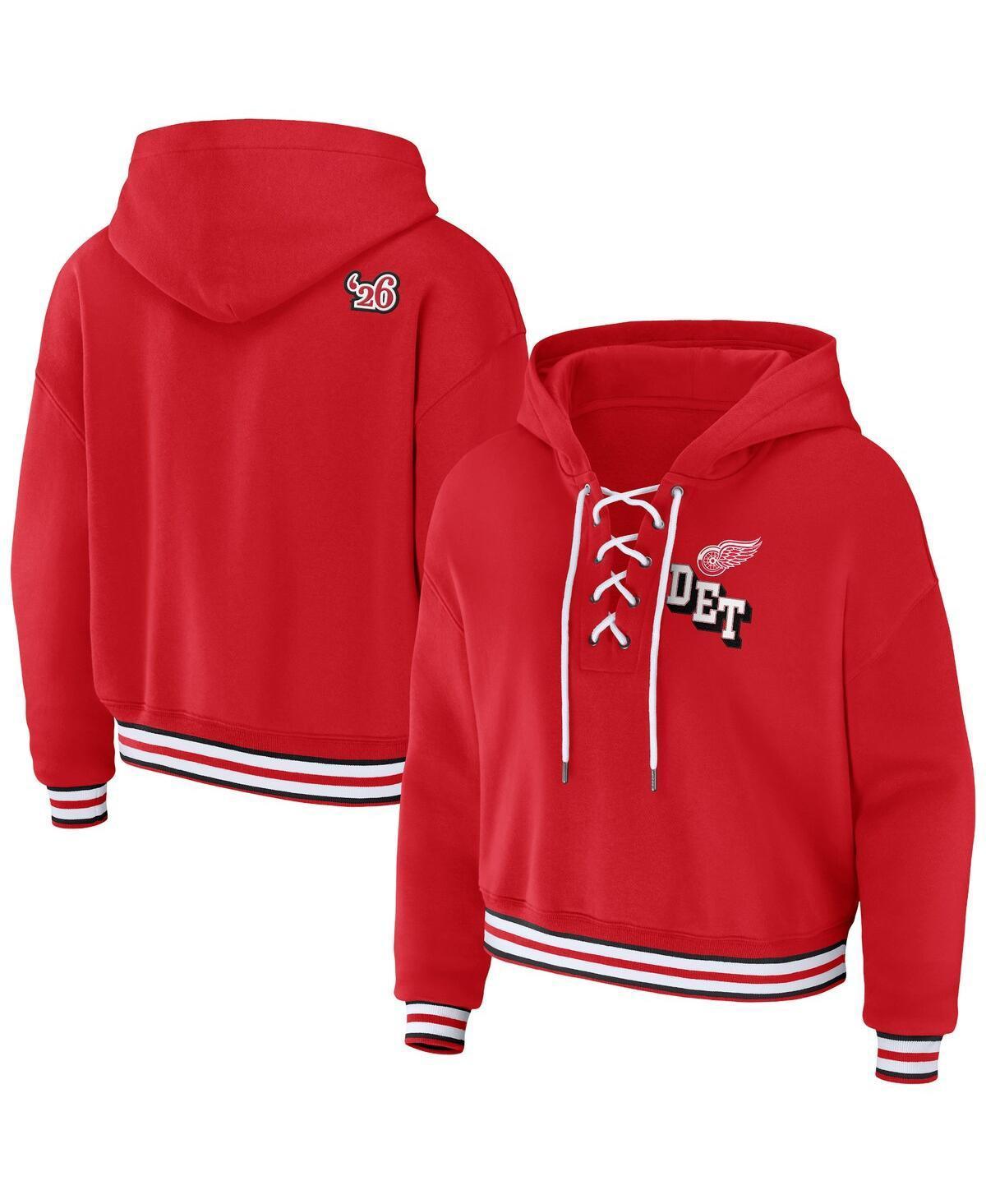 Womens WEAR by Erin Andrews Denver Broncos Lace-Up Pullover Hoodie Blue Product Image