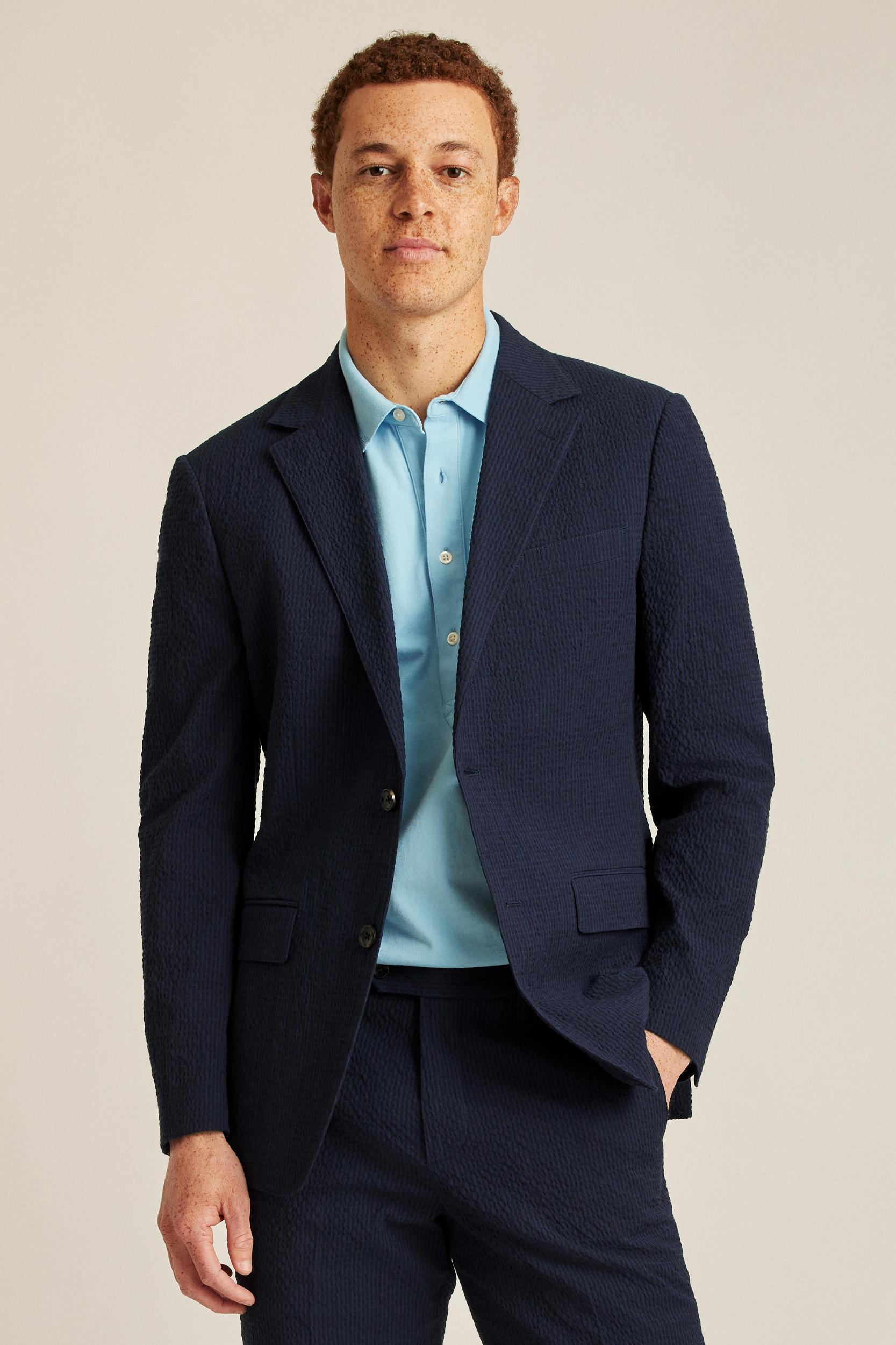 Italian Stretch Seersucker Suit Jacket Product Image
