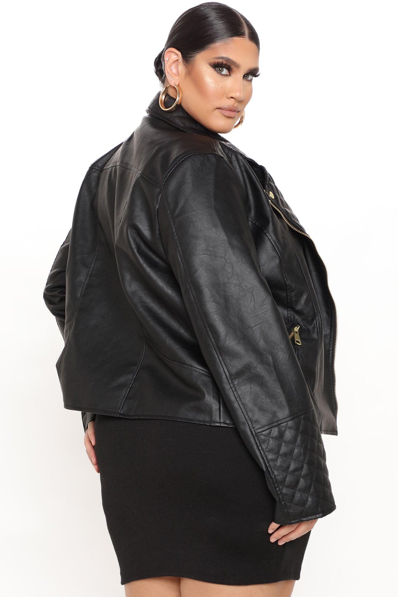 Out For A Ride Vegan Leather Moto Jacket - Black Product Image