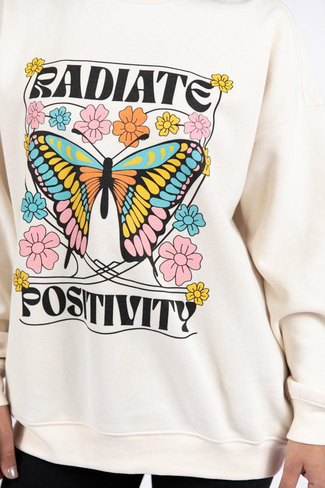 Radiate Positivity Cream Graphic Sweatshirt Product Image