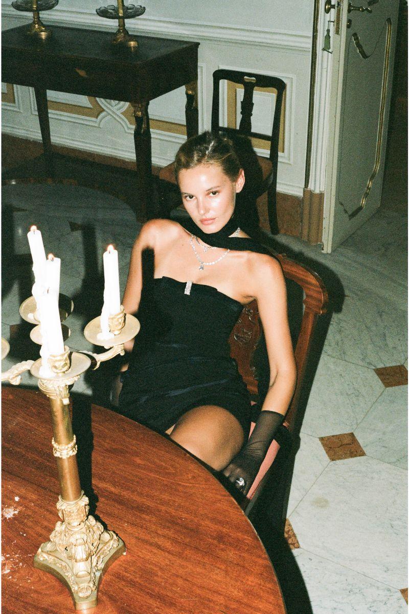 Lucie Bow Dress (Black) Product Image