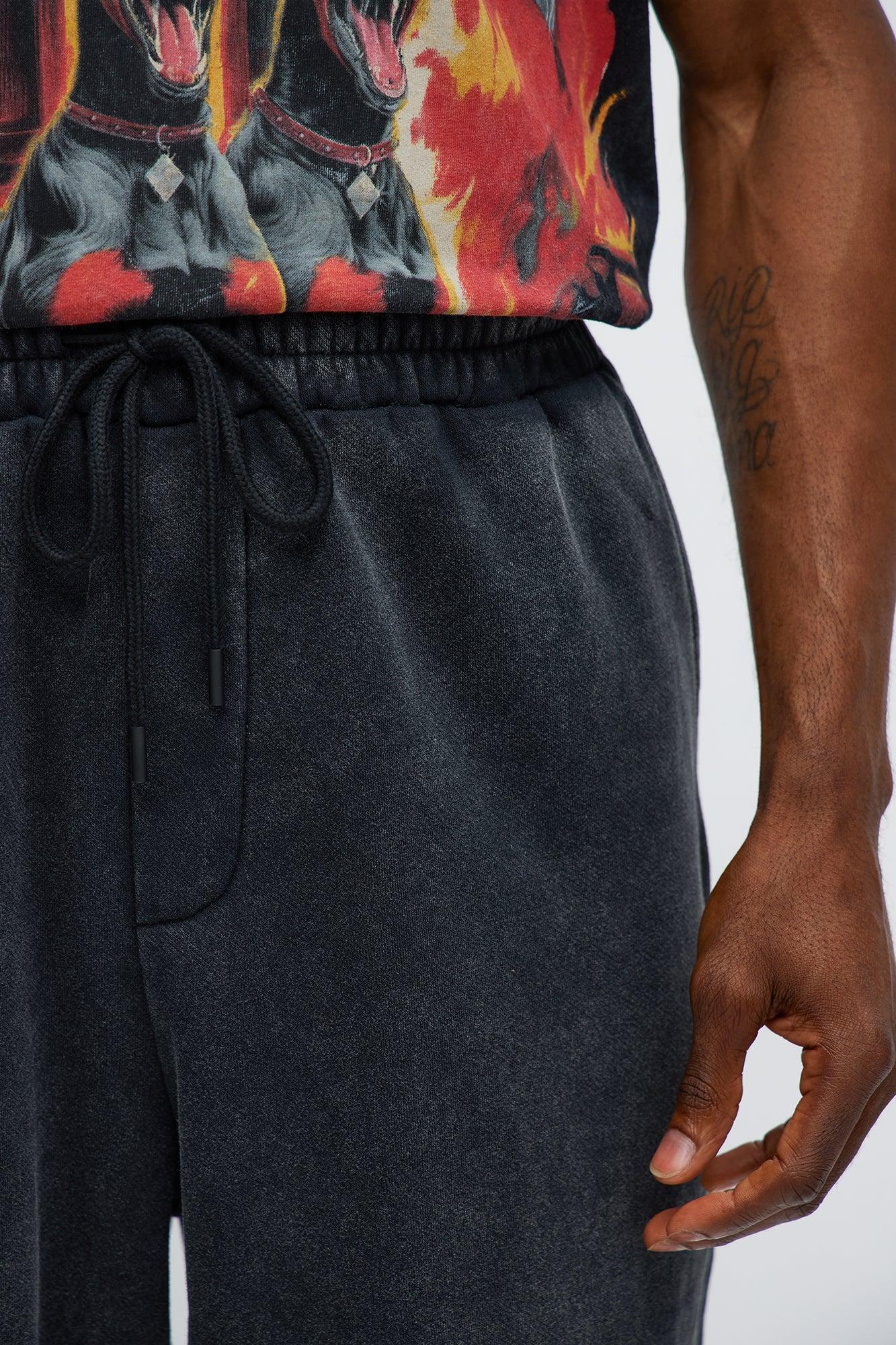 Tyson Loose Fit Washed Shorts - Black Wash Product Image