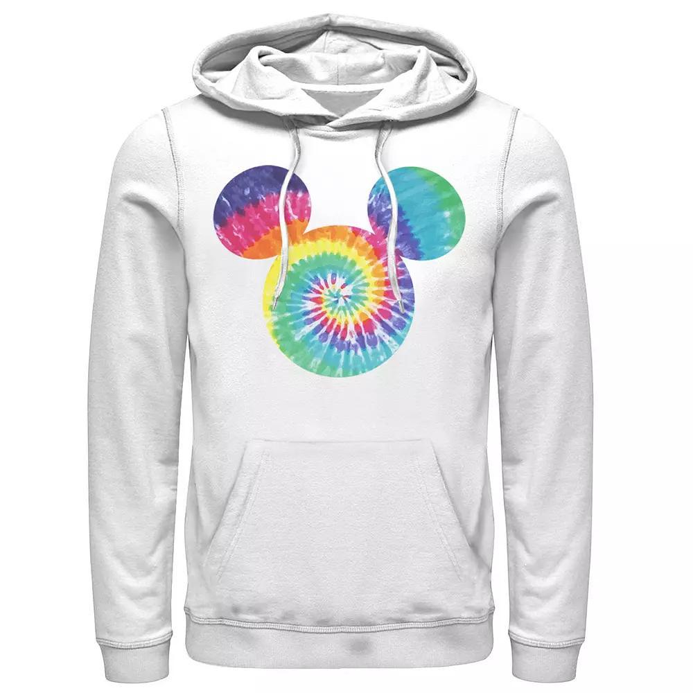 Disney's Mickey & Friends Mickey Mouse Men's Tie Dye Fill Hoodie, Size: Large, White Product Image